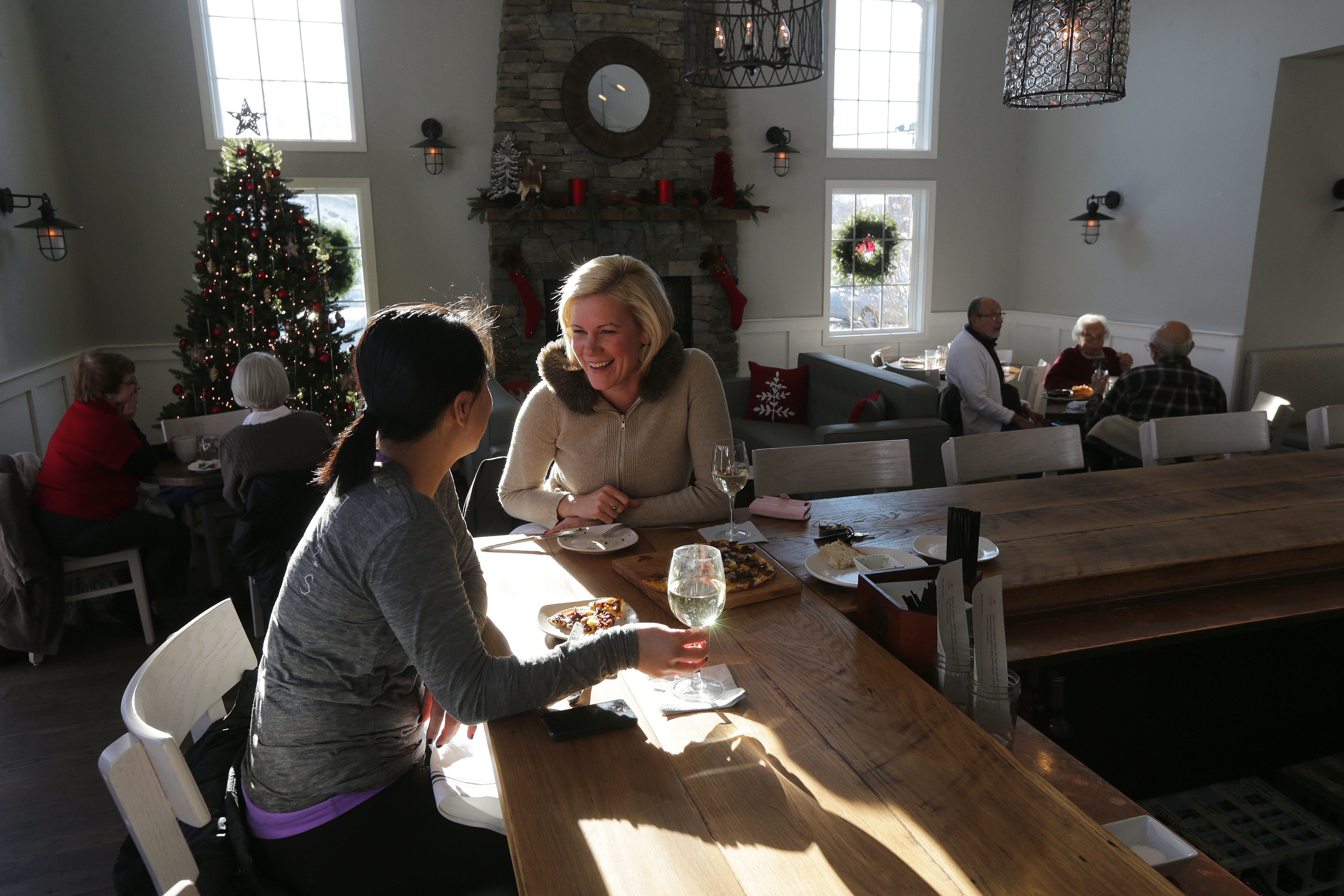 Frances Gabriel of Cohasset and Courtney Palek of Hingham have lunch at The Corner Stop Eatery.