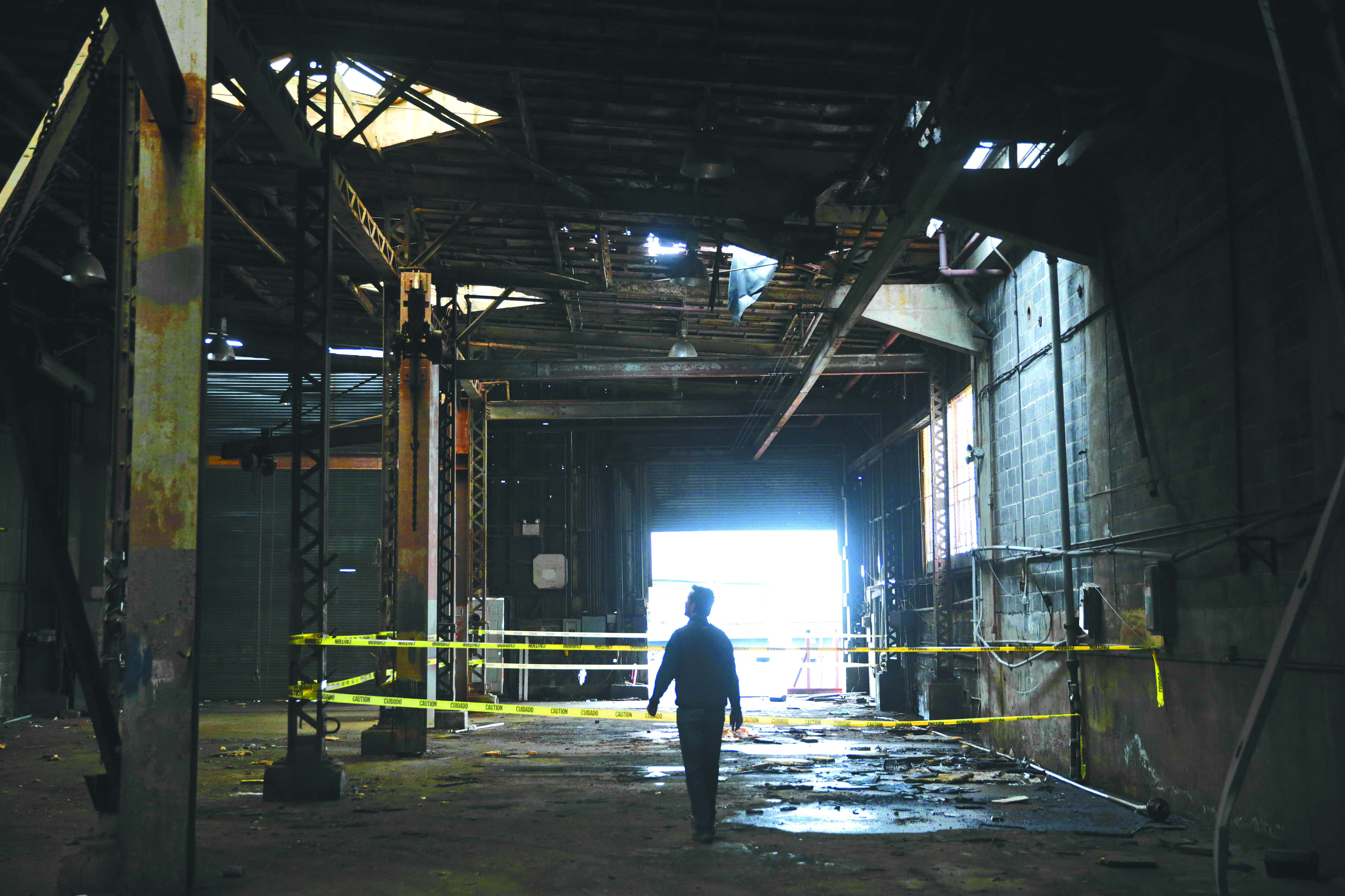 Joe Sugar, a partner in Boston Harbor Shipyard and Marina, toured the former copper pipe shop on Wednesday.