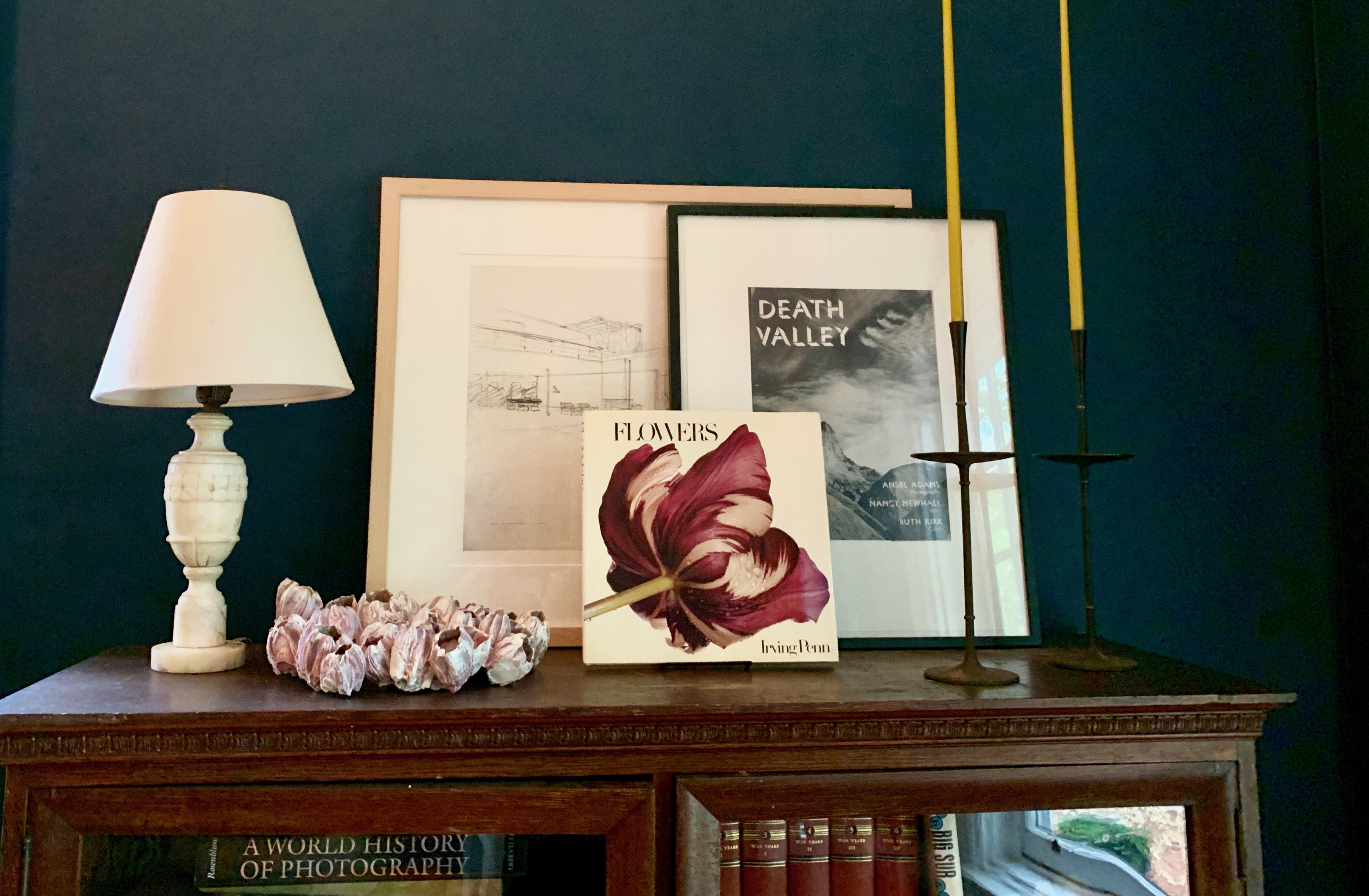 A detail of one of the sitting rooms at the Inn at Kenmore Hall.