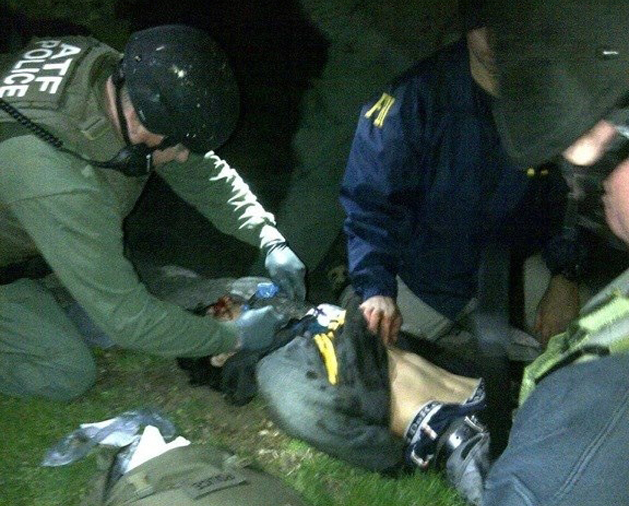 ATF and FBI agents checked suspect Dzhokhar Tsarnaev for explosives and also gave him medical attention after he was apprehended in Watertown.