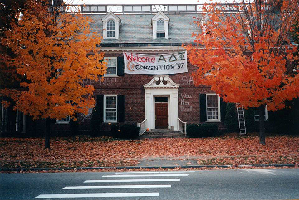 The Alpha Delta Phi house at Bowdoin College in October 1997, when the fraternity hosted a national convention.
