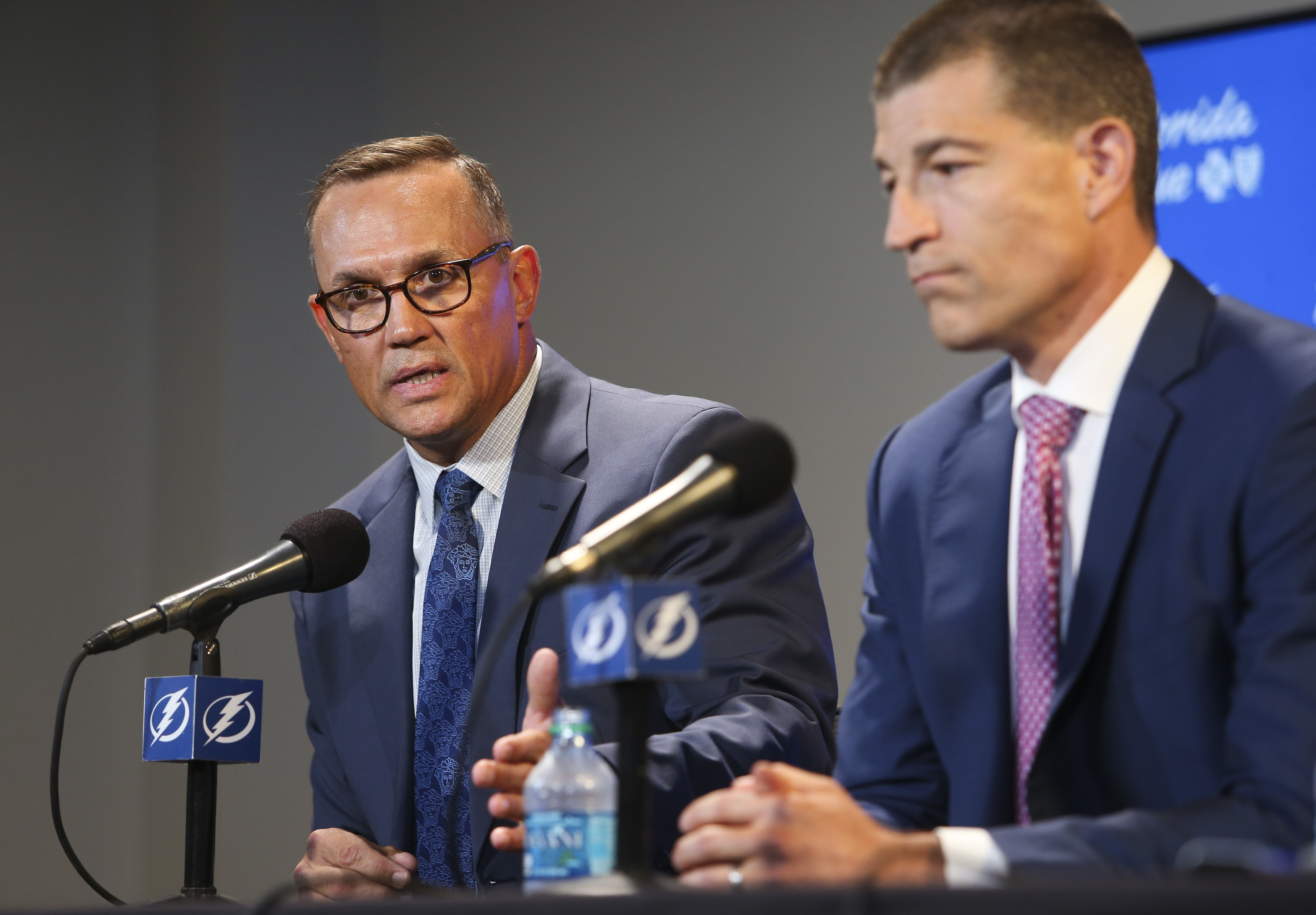 Steve Yzerman (left) stepped down as general manager of the Tampa Bay Lightning after eight years in the role.