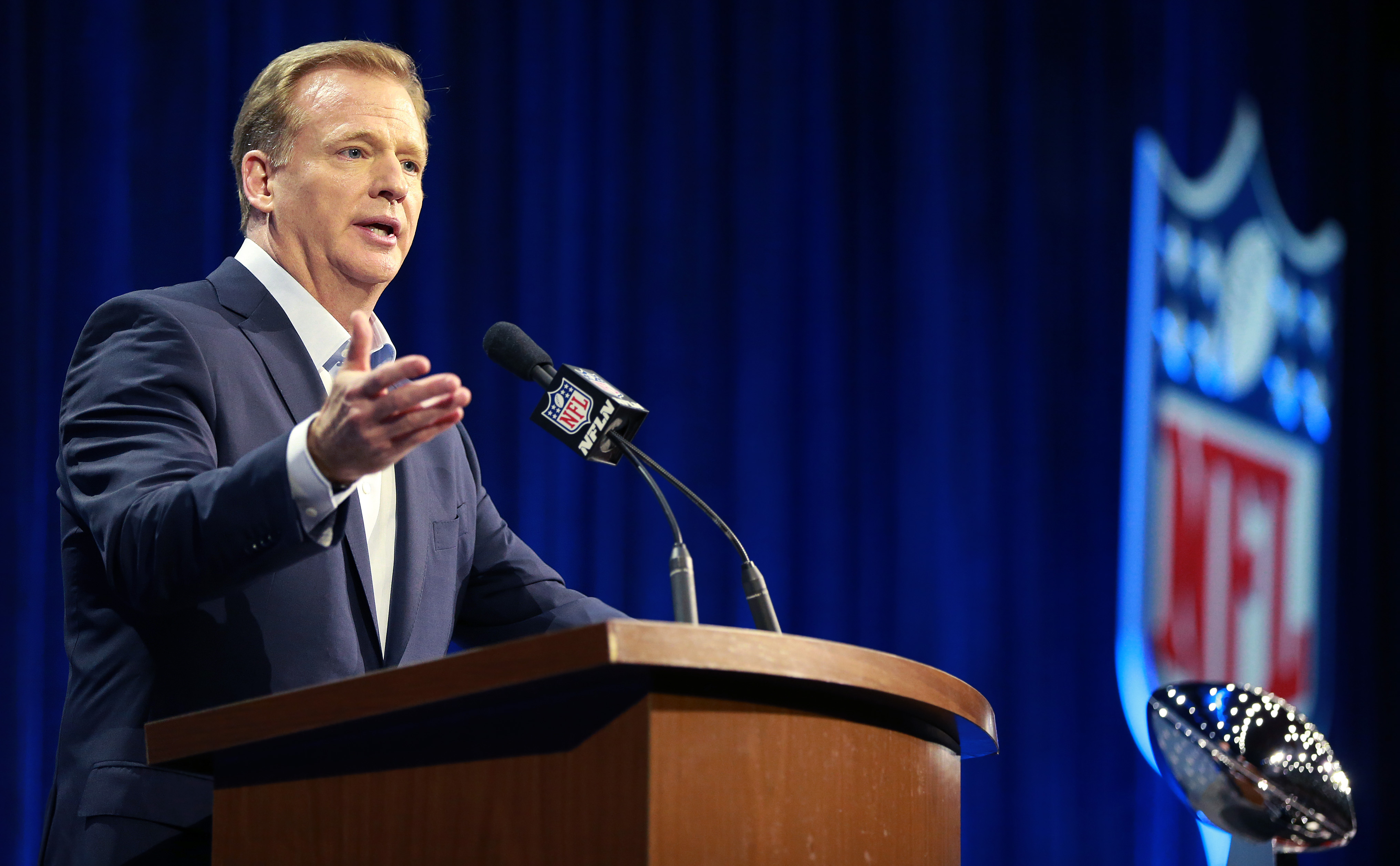 Roger Goodell and the NFL are eyeing a re-open soon.