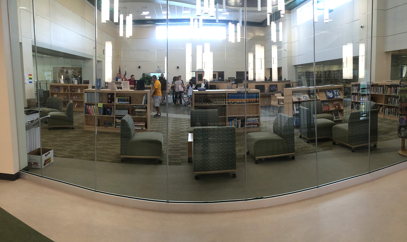 A view of the library from the hallway.
