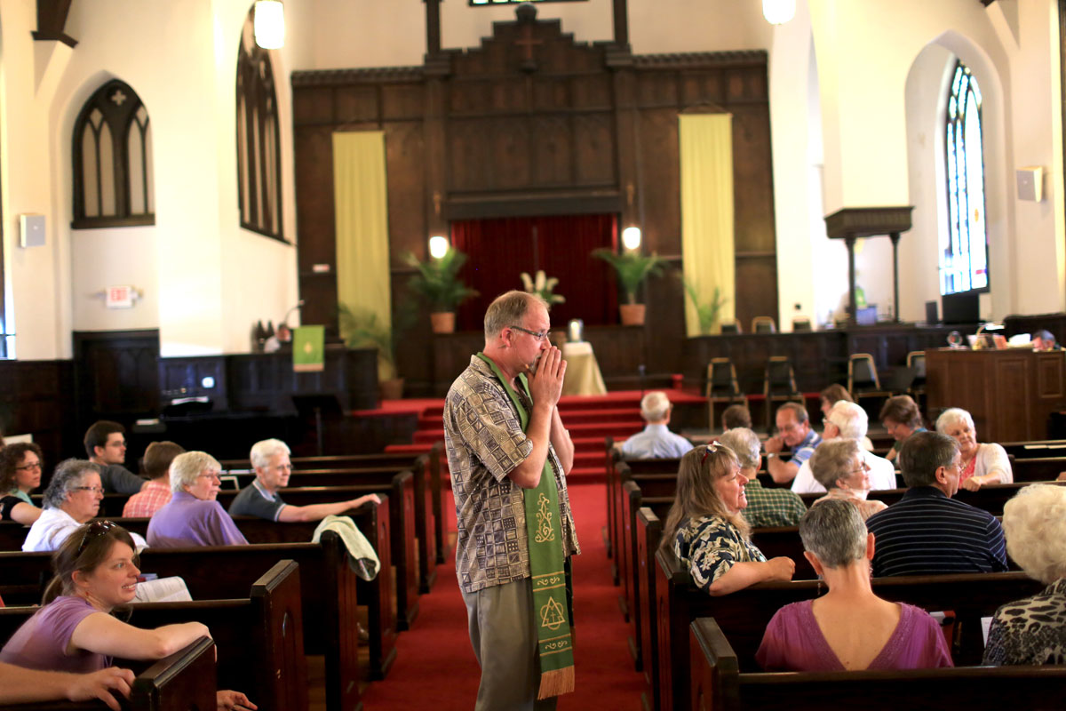 A liberal pastor of an Asheville, N.C. church said ministers in the city meet often to discuss their different views. He said he’d like Democrats and Republicans to do the same.