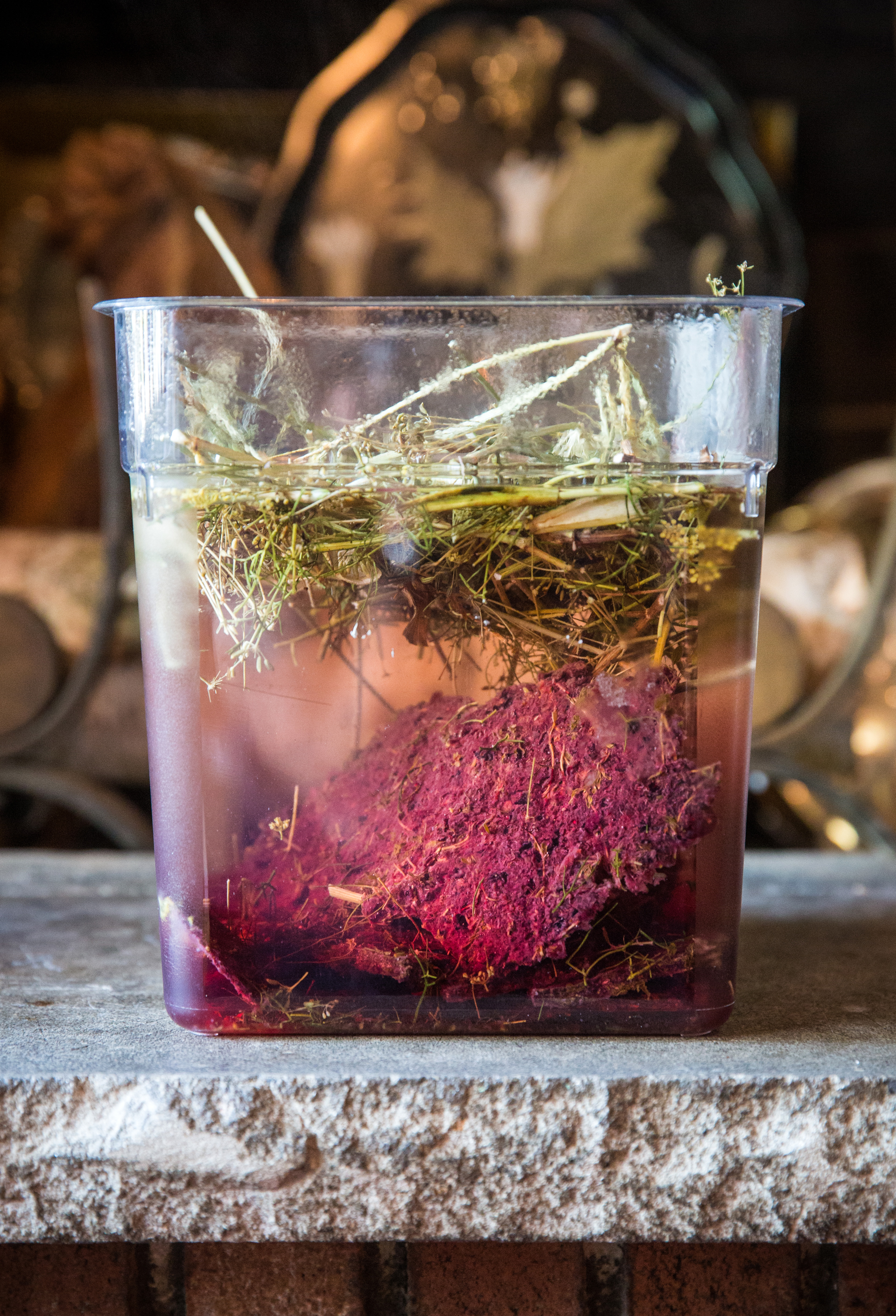 At Bondir, leftover black currant seeds and skin are dehydrated, then steeped along with bronze fennel stalks to produce a mead served with sourdough.
