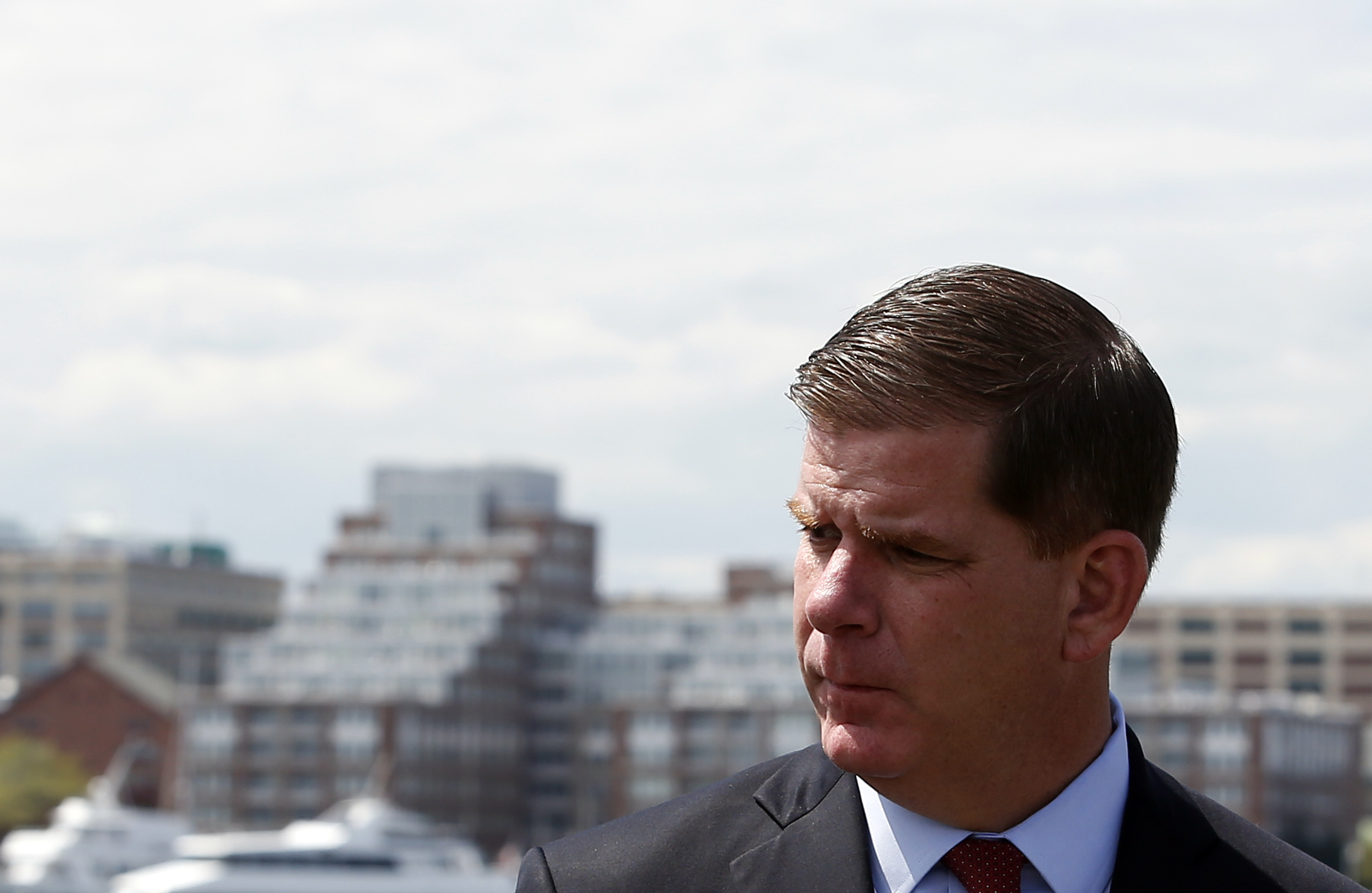 Mayor Walsh spoke at a groundbreaking ceremony for a 200-unit housing development in East Boston on Thursday.