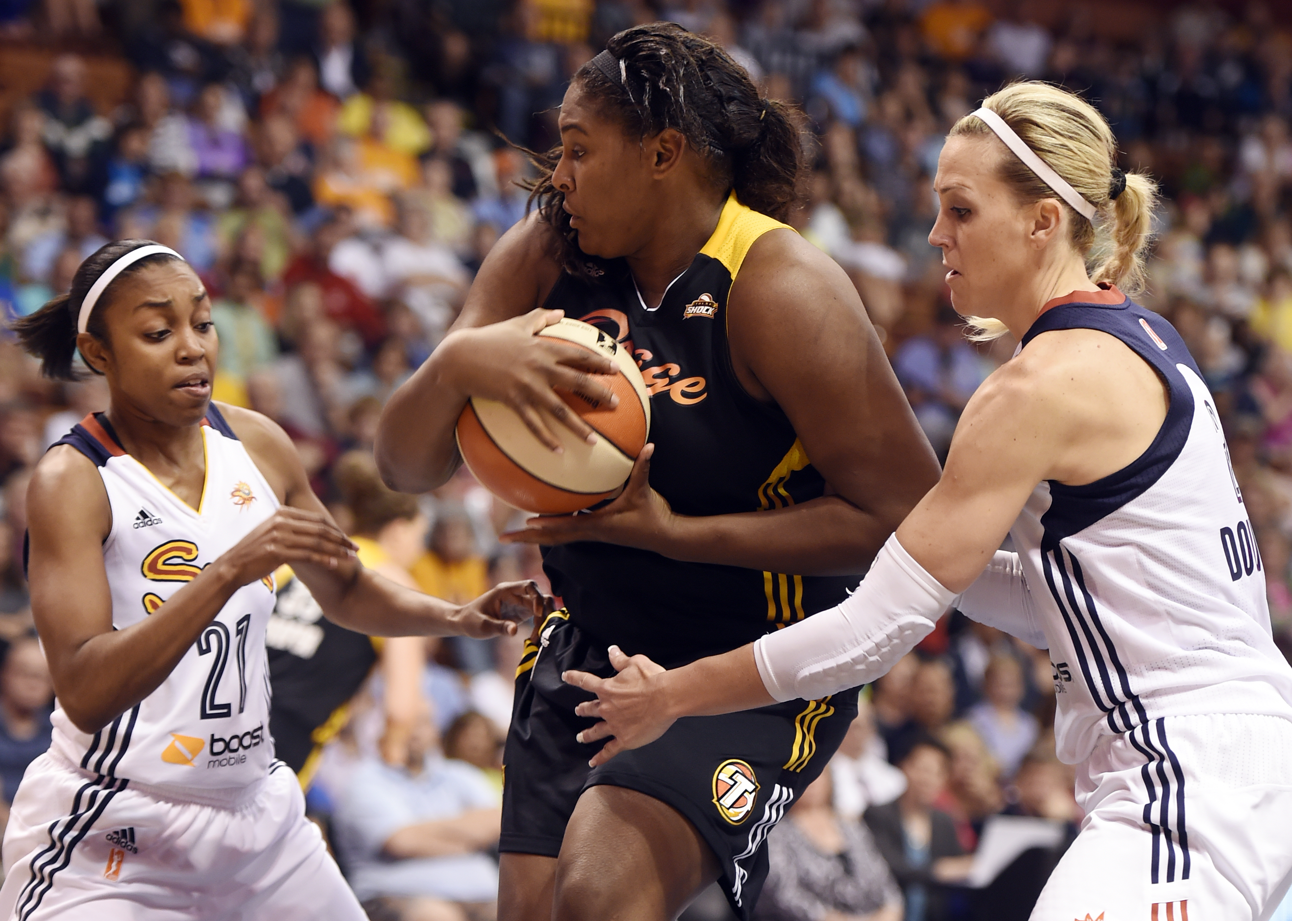 The Connecticut Sun, of the Women’s National Basketball Association, drew an average of 5,980 spectators to home games at Mohegan Sun Arena in Uncasville, Connecticut, during its most recent season. The team was launched in 2003.