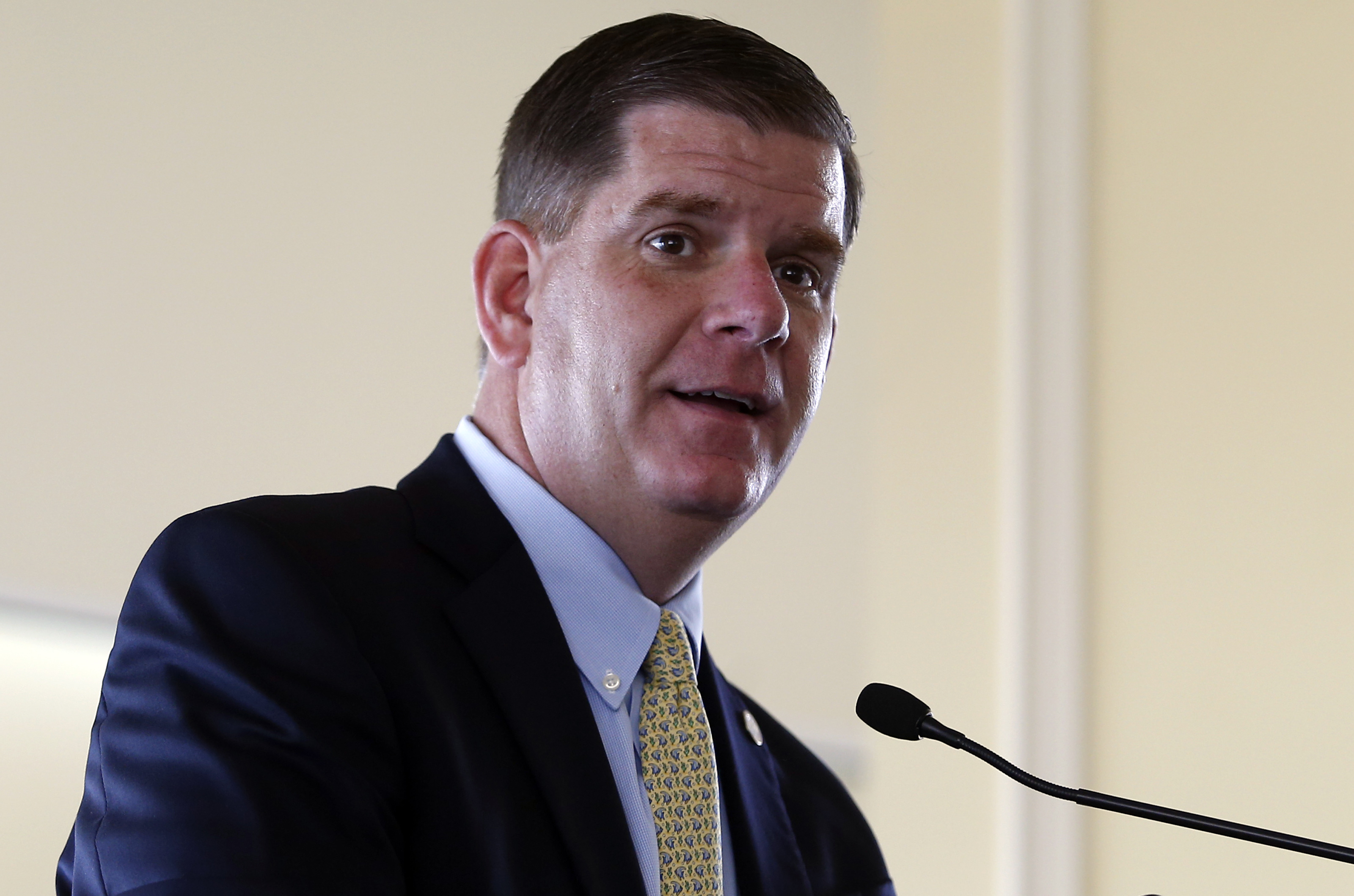 Mayor Martin Walsh spoke to the valedictorians.