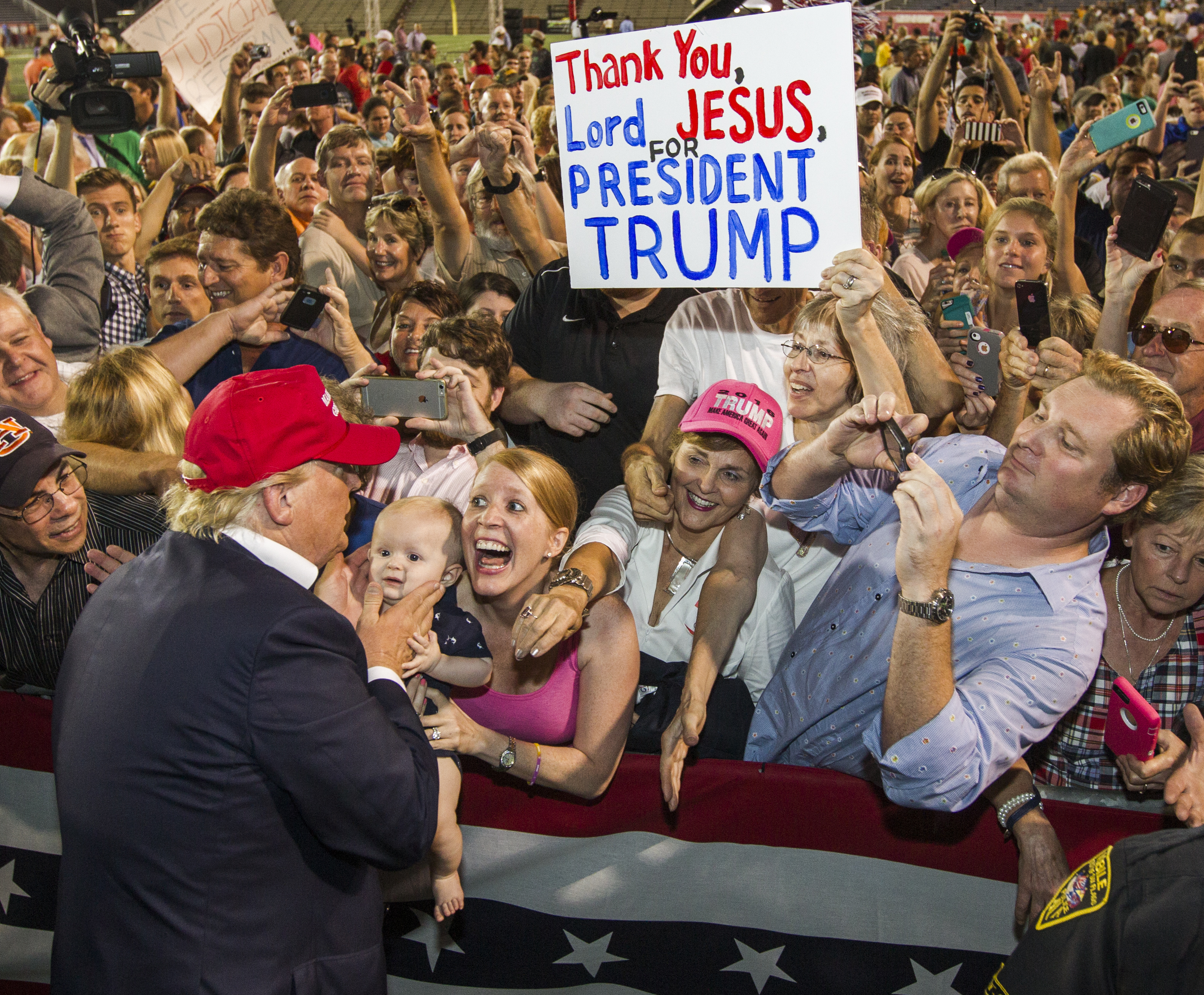 Donald Trump greeted supporters in Mobile, Ala., on Aug. 21.
