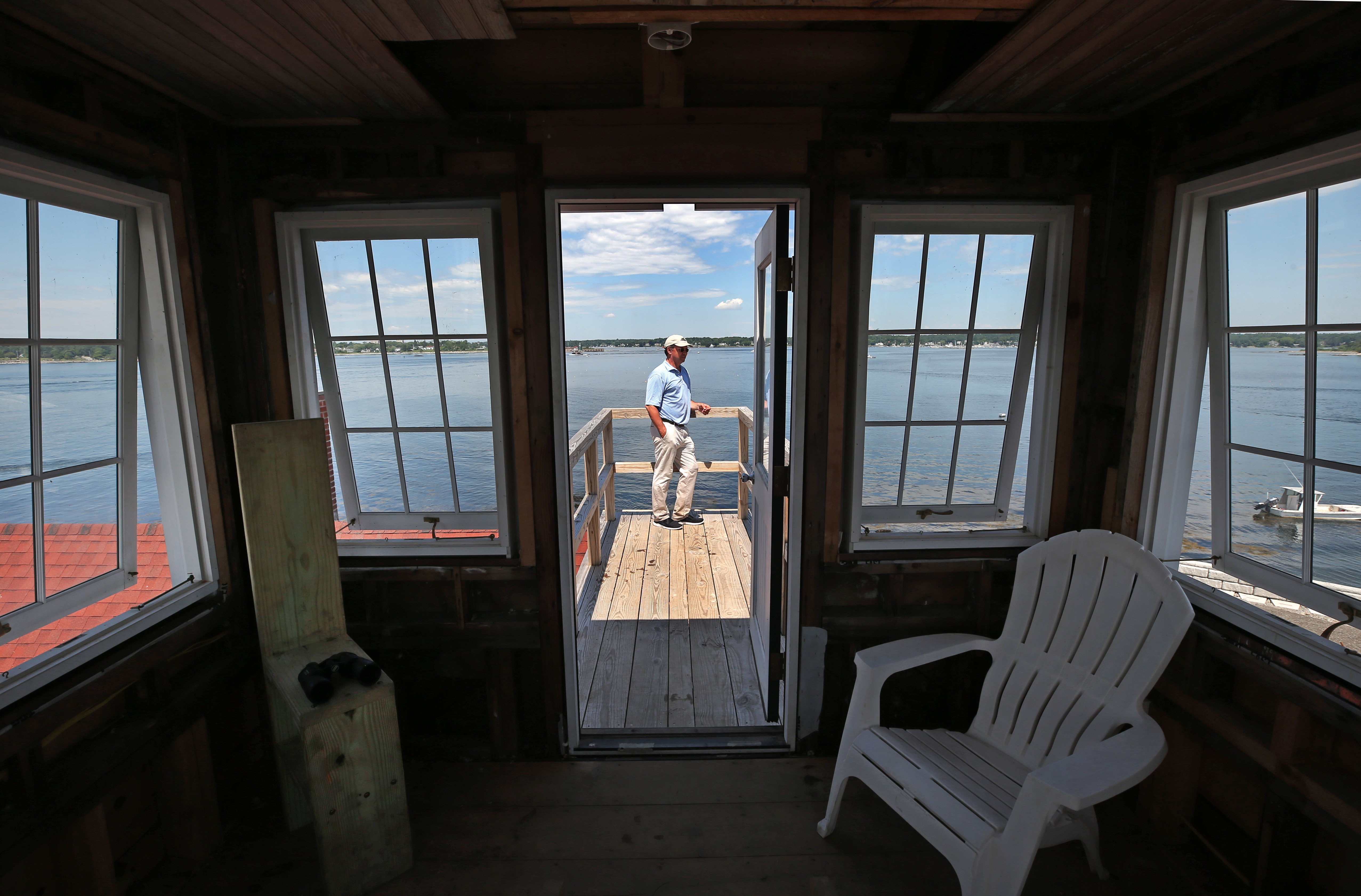 Sam Reid at the top of the station.