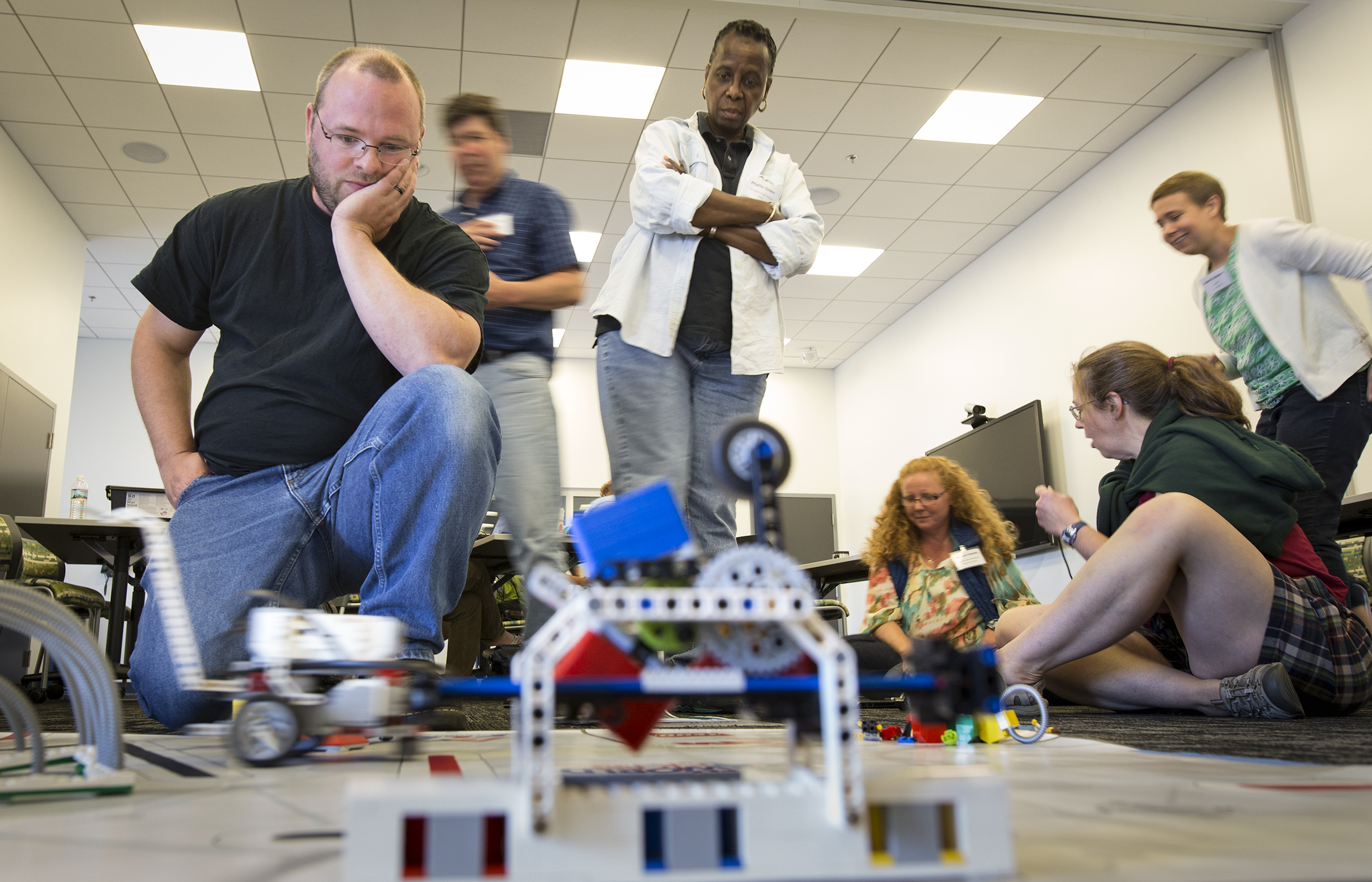 Sumner tested his Lego robot at the Massachusetts Green High Performance Computing Center.