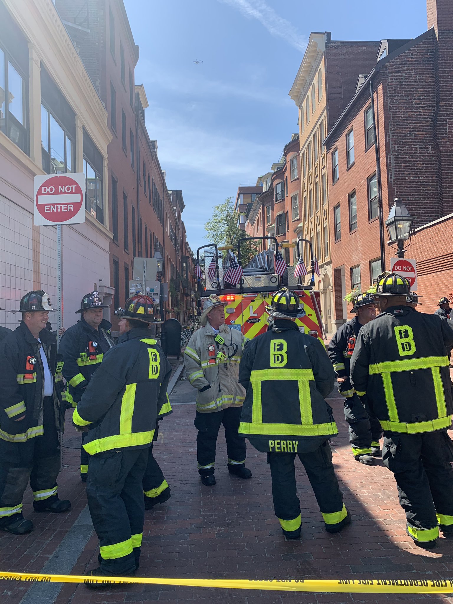 Boston firefighters responded to a gas leak at 41 Temple St. Monday morning.