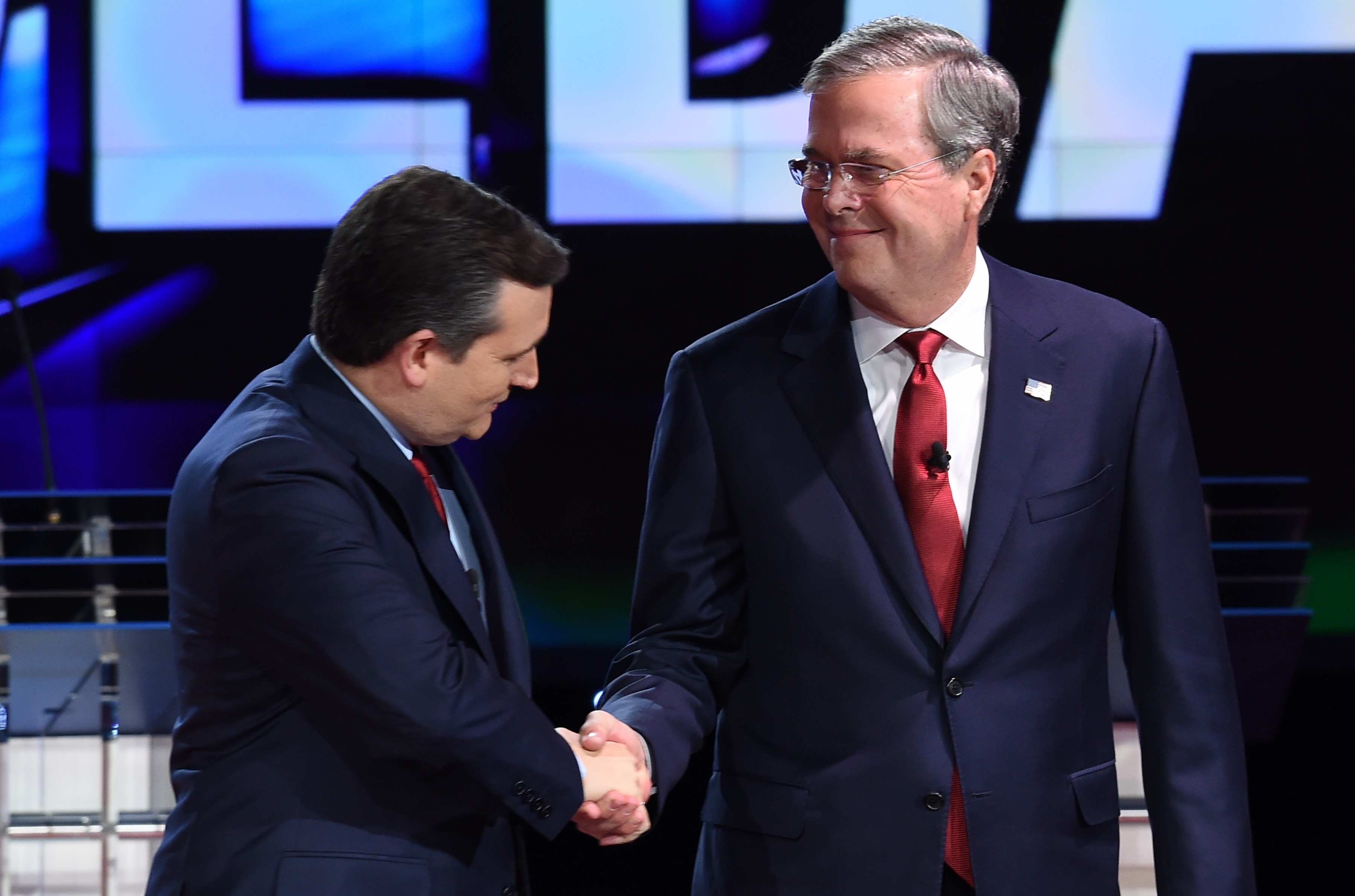 Jeb Bush shook hands with Ted Cruz last December.