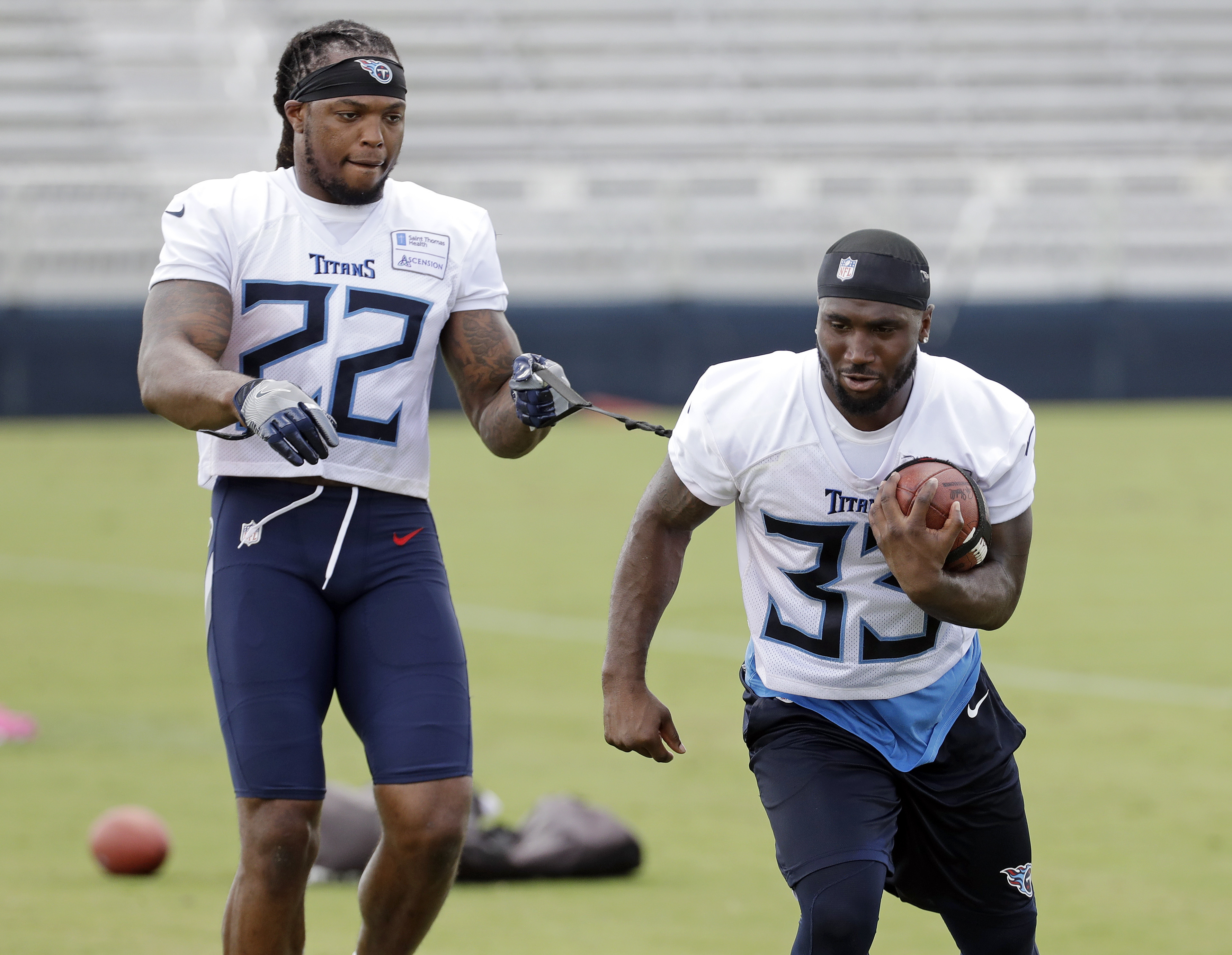 Derrick Henry (left) and Dion Lewis are a thunder-and-lightning backfield.