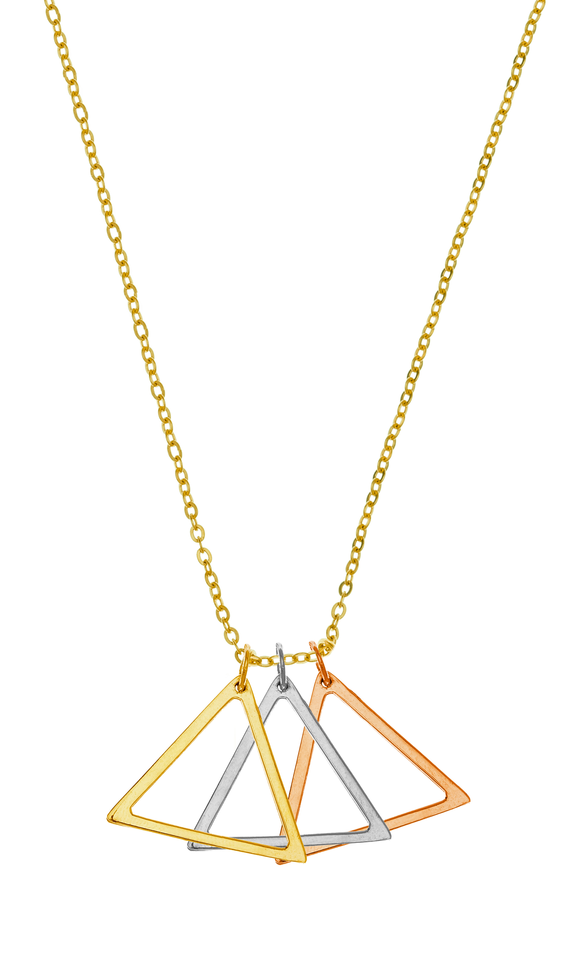 02product - Tri-color triangles necklace, $68 online at shopsamanthafaye.com. (Handout)