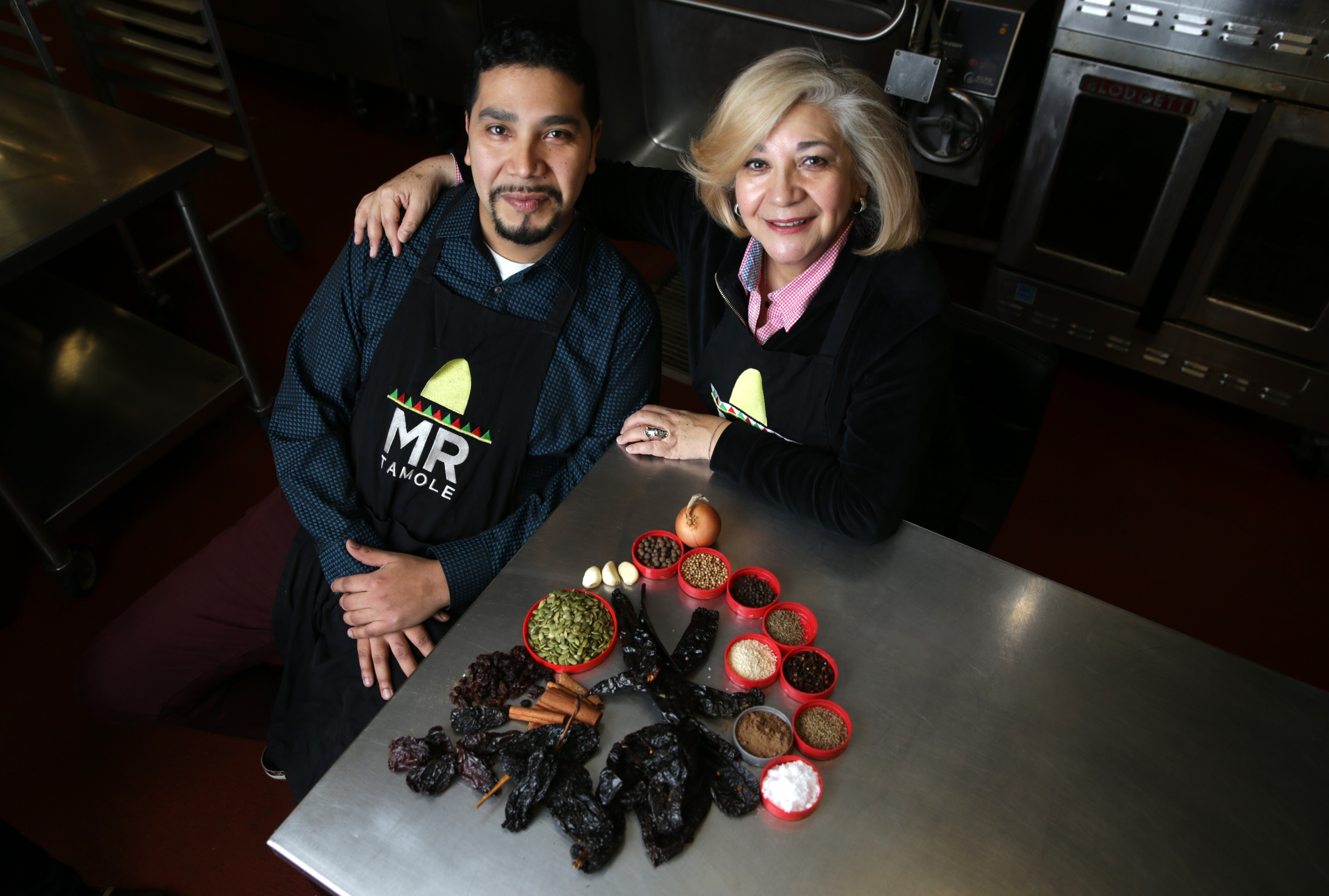 Andres Medina-Carreto and his mother, Margarita Carreto, demonstrated some flavorful ingredients.