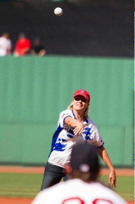 Legg threw out the first pitch at PMC Day at Fenway Park on June 9.