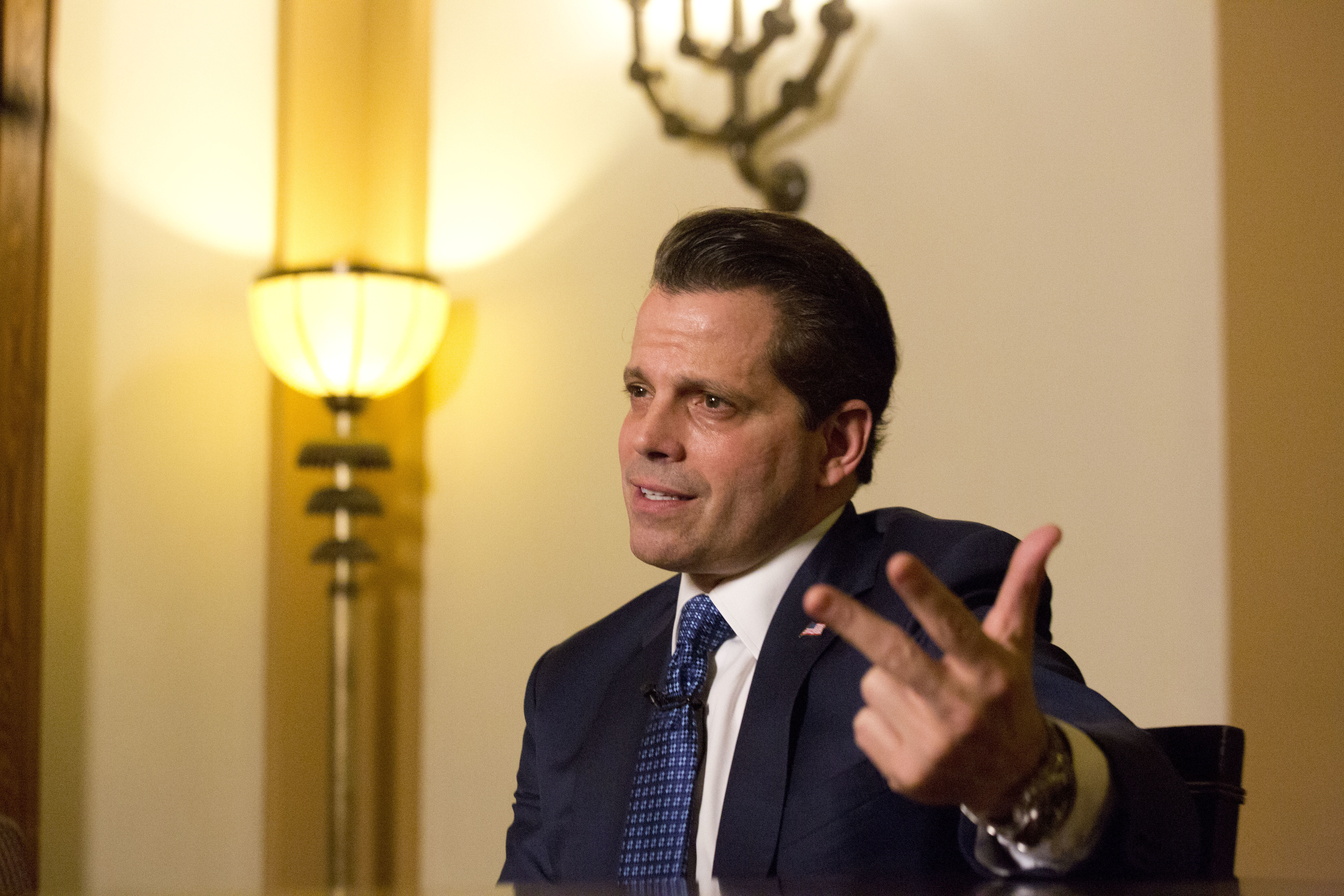 Former White House communications director Anthony Scaramucci spoke last week during an interview in Jerusalem.