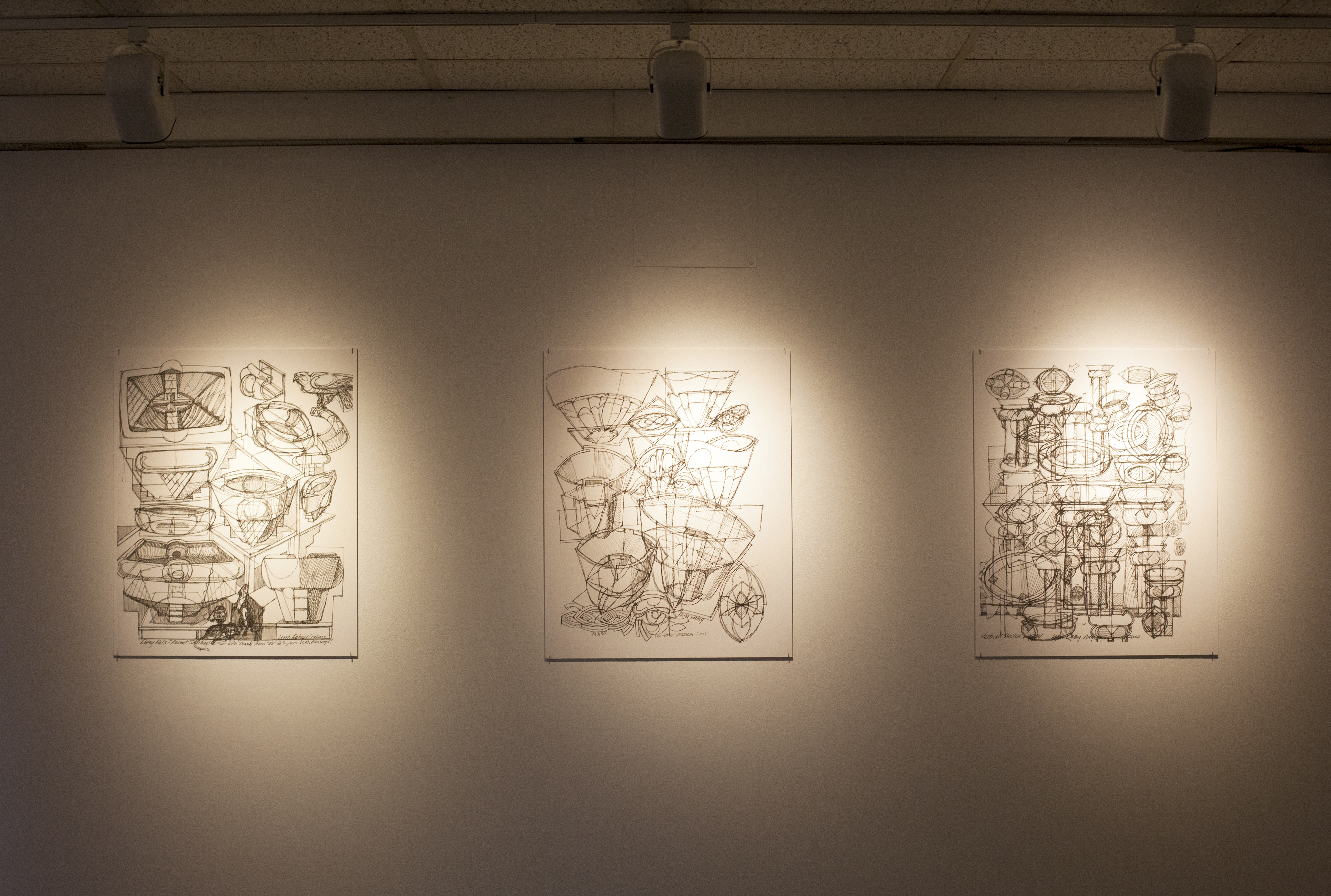 A series of Daley’s sketches at MassArt.