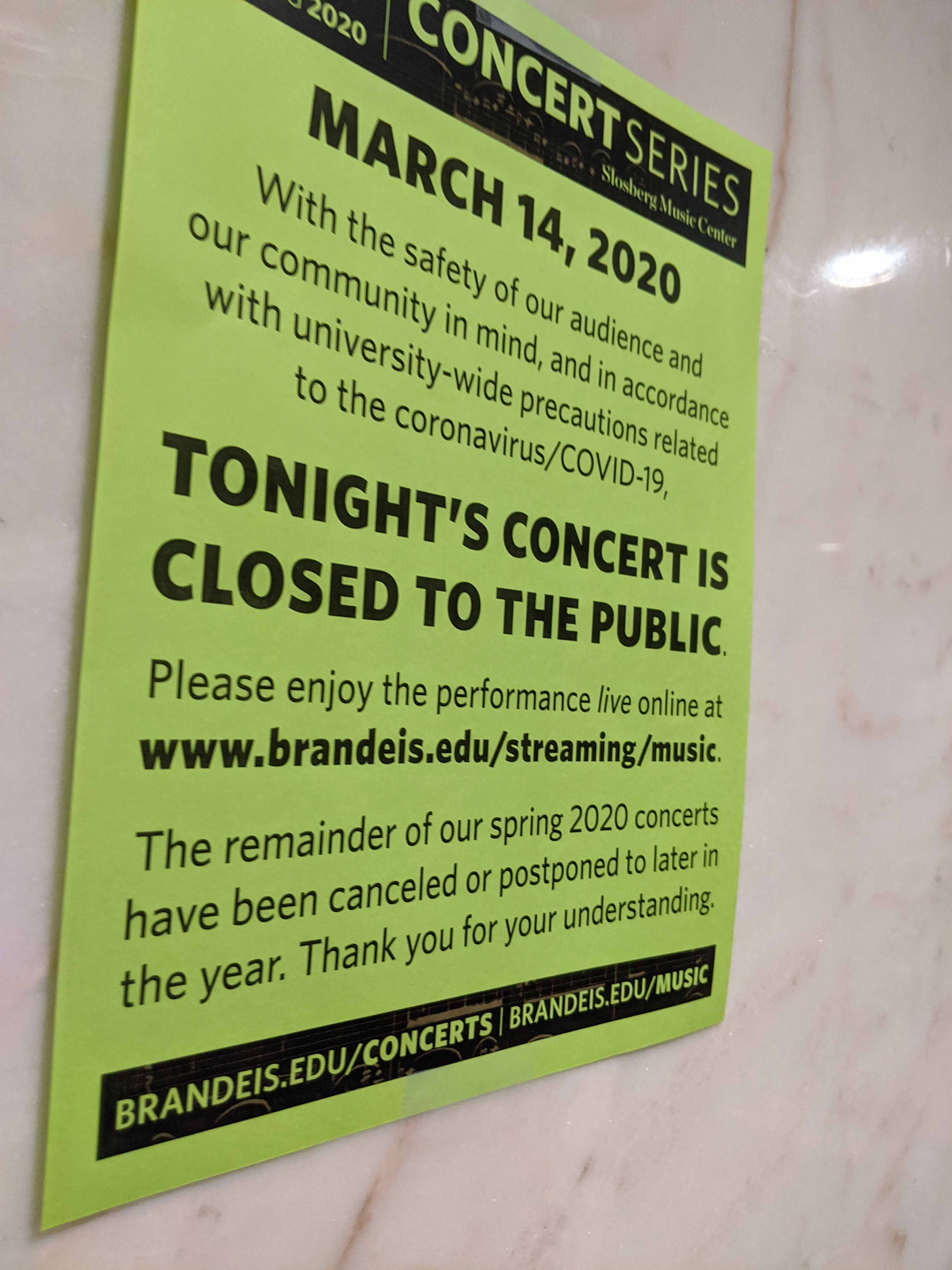 This sign was posted at Guerilla Opera's performance last week.