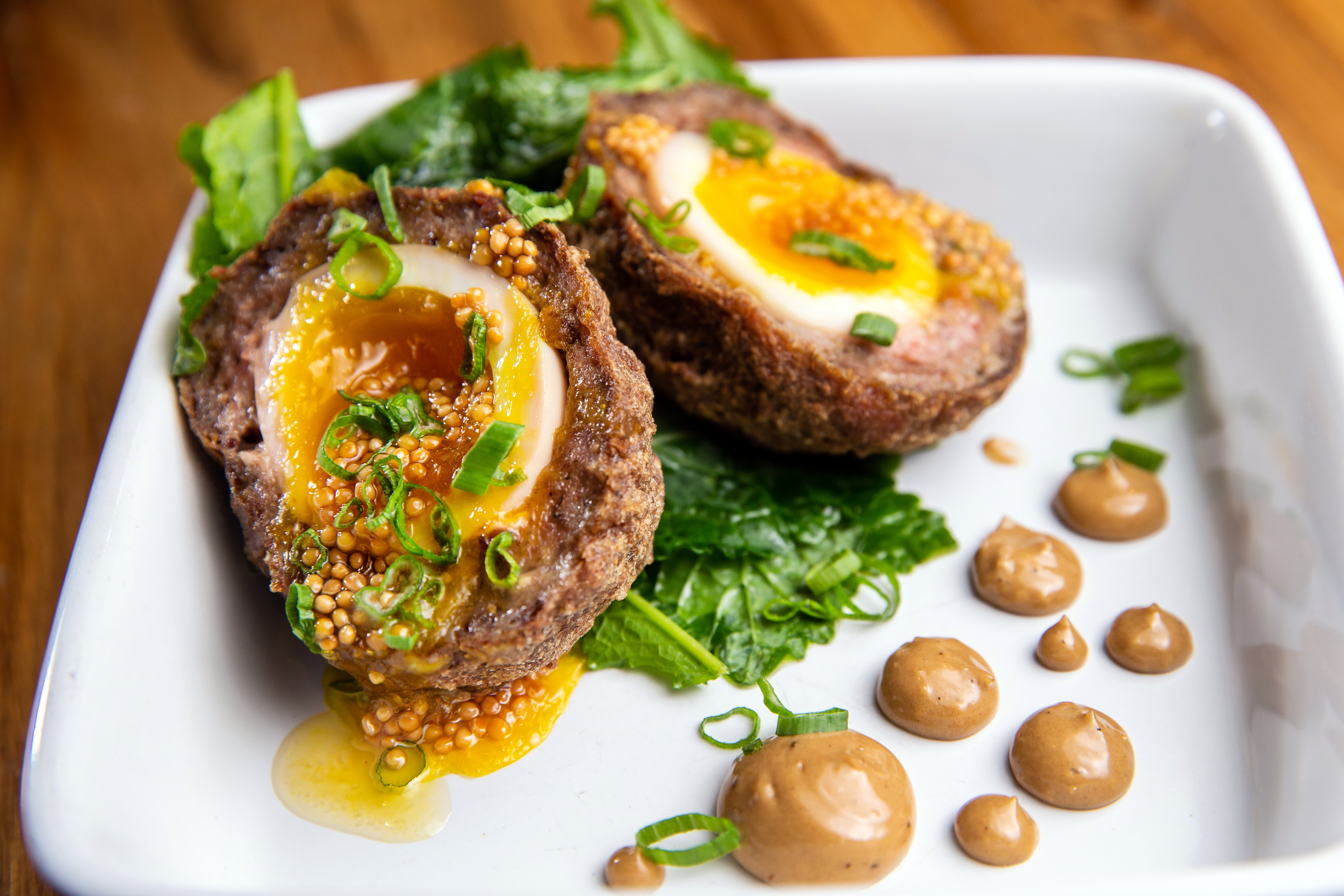 Lamb Scotch egg at The James in Needham.