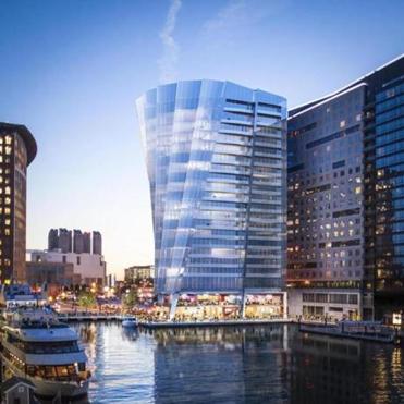Developer Jon Cronin wants to build a 22-story building (shown in rendering) at the current site of the Whiskey Priest.