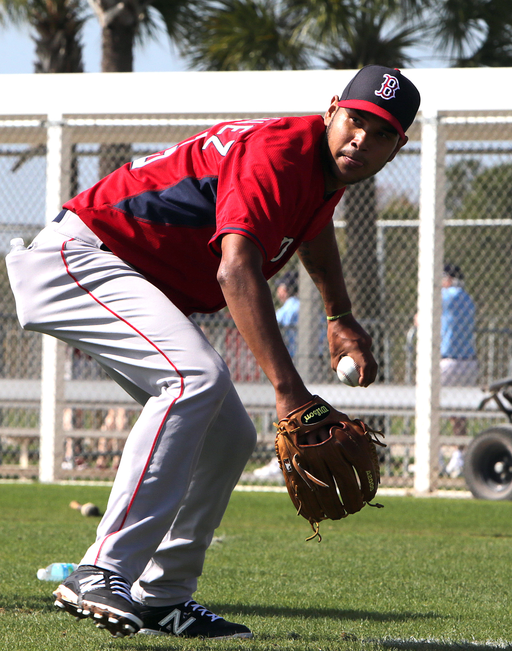 Eduardo Rodriguez participated in fielding drills Monday.