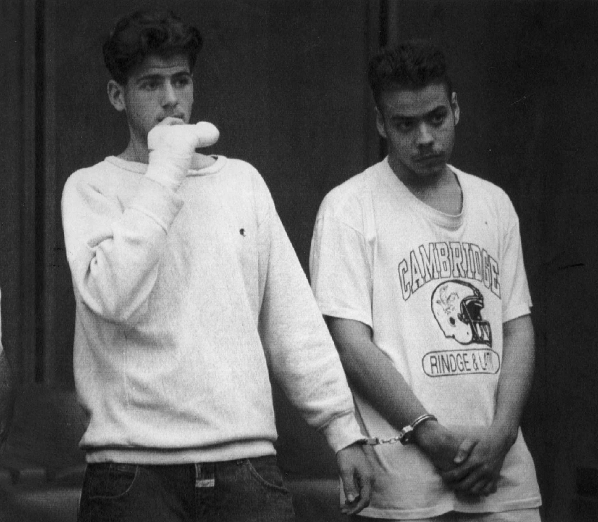 Joseph Donovan (left) and Alfredo Velez were arraigned on murder charges in connection with the fatal stabbing of MIT student Yngve Raustein.