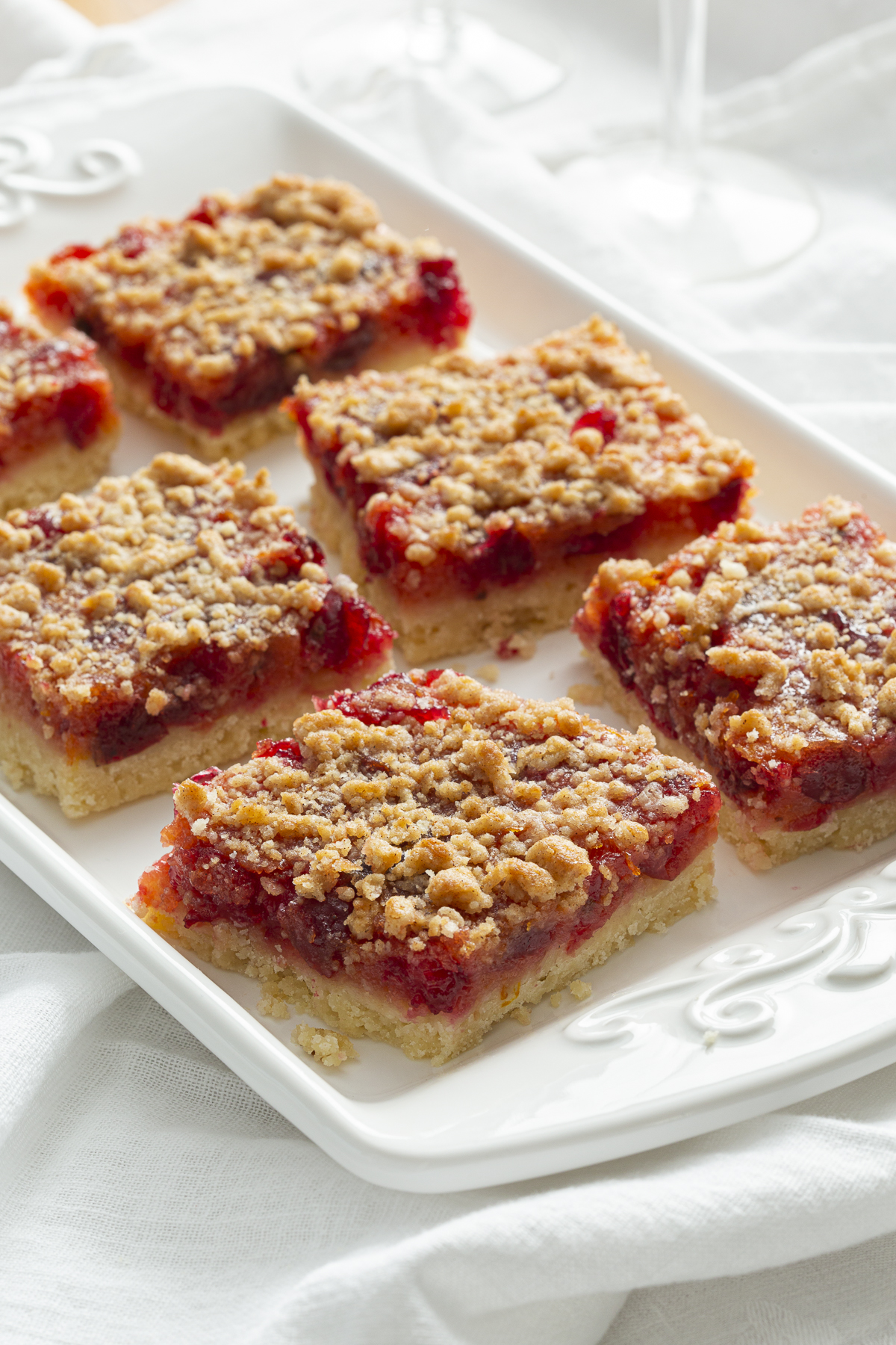 Spiced clementine-cranberry bars.