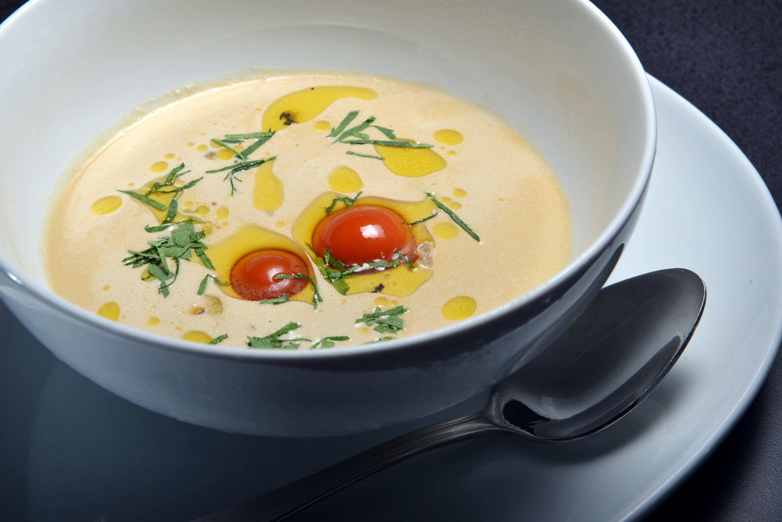 The chilled lobster bisque.