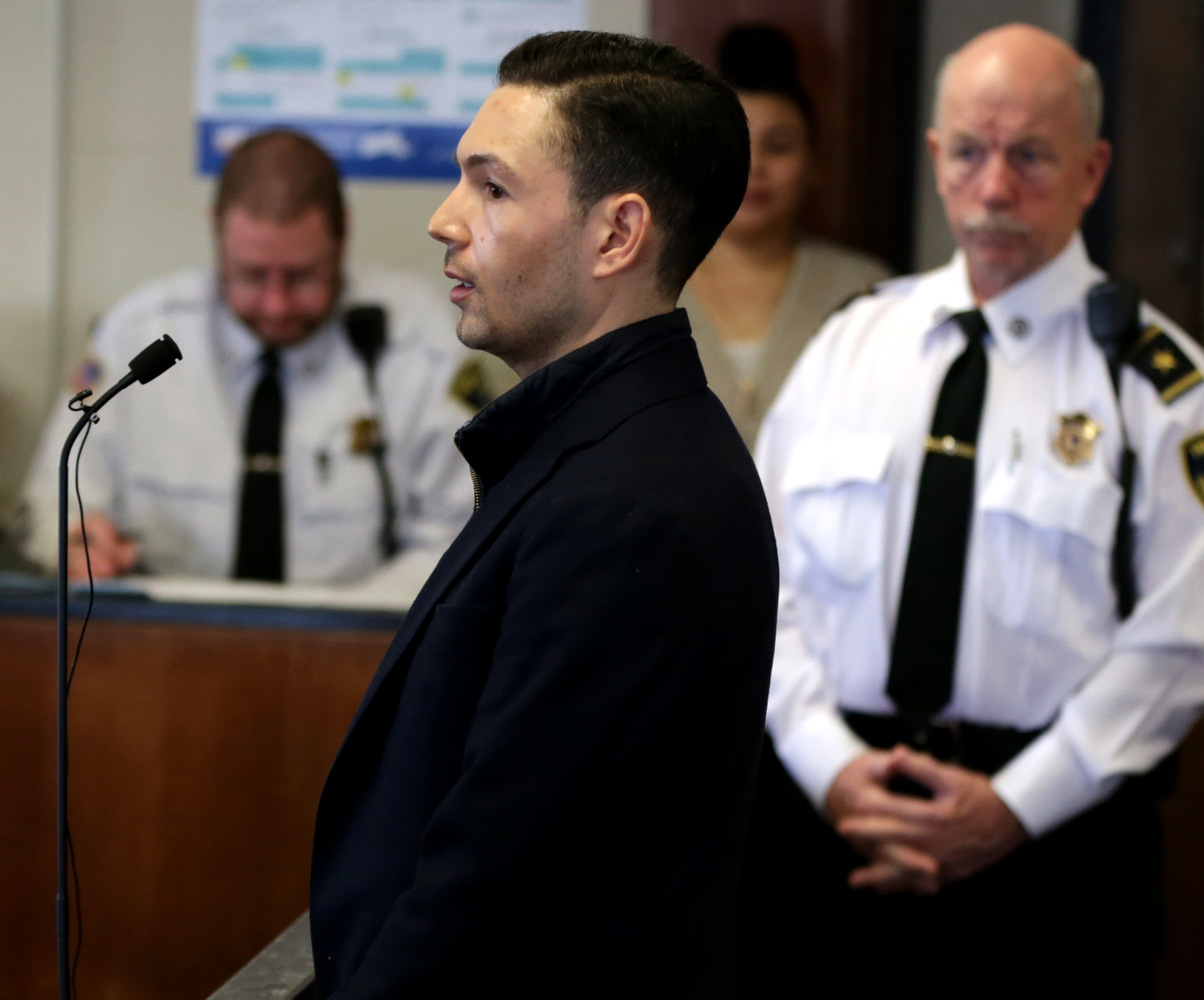 Bryon Hefner was arraigned at Suffolk Superior Court in Boston on April 24 on sexual assault charges.