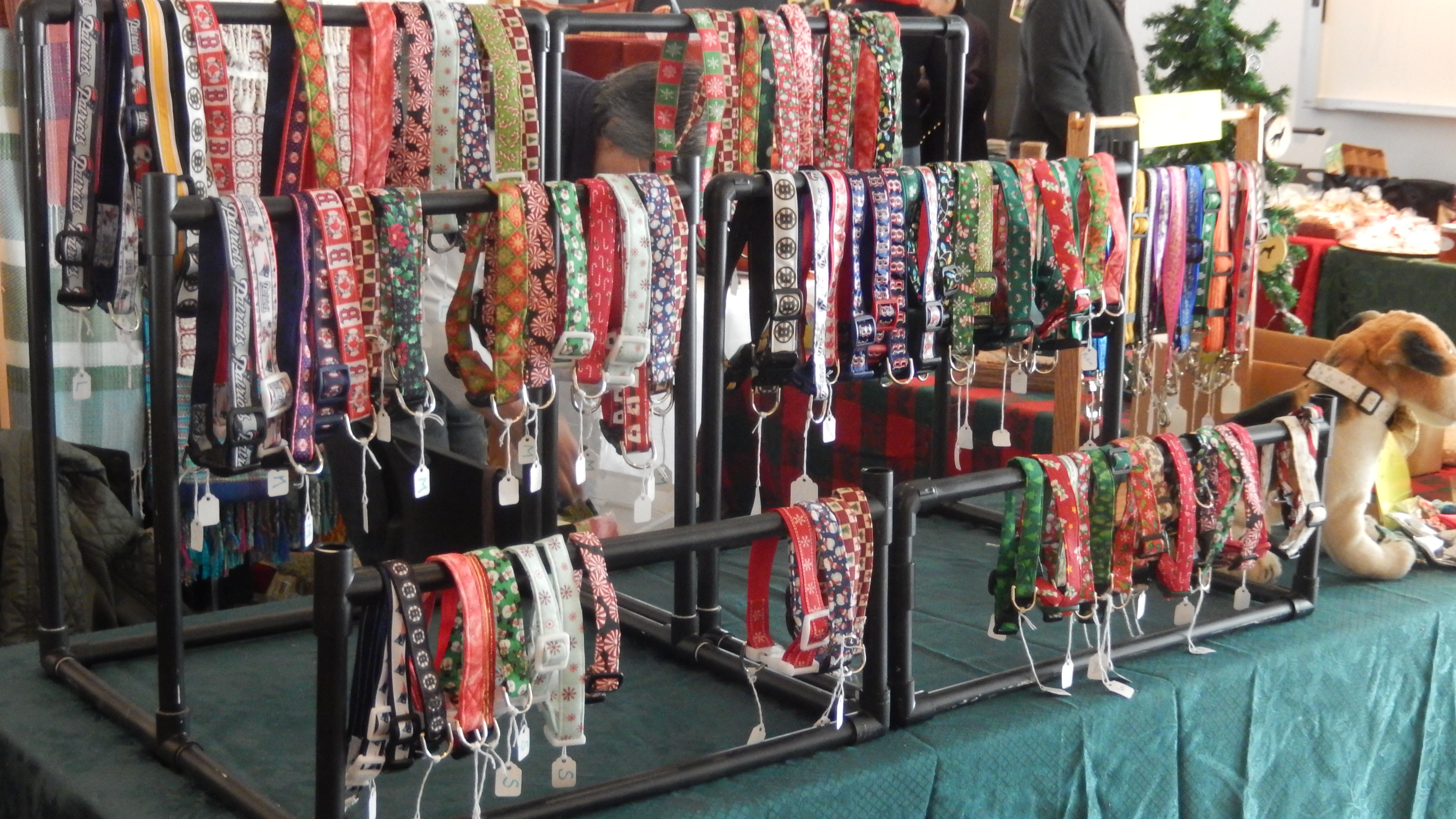 Designer dog leashes are among the many craft items available at "All that Glitters Holiday Shopping" In Lakeville .