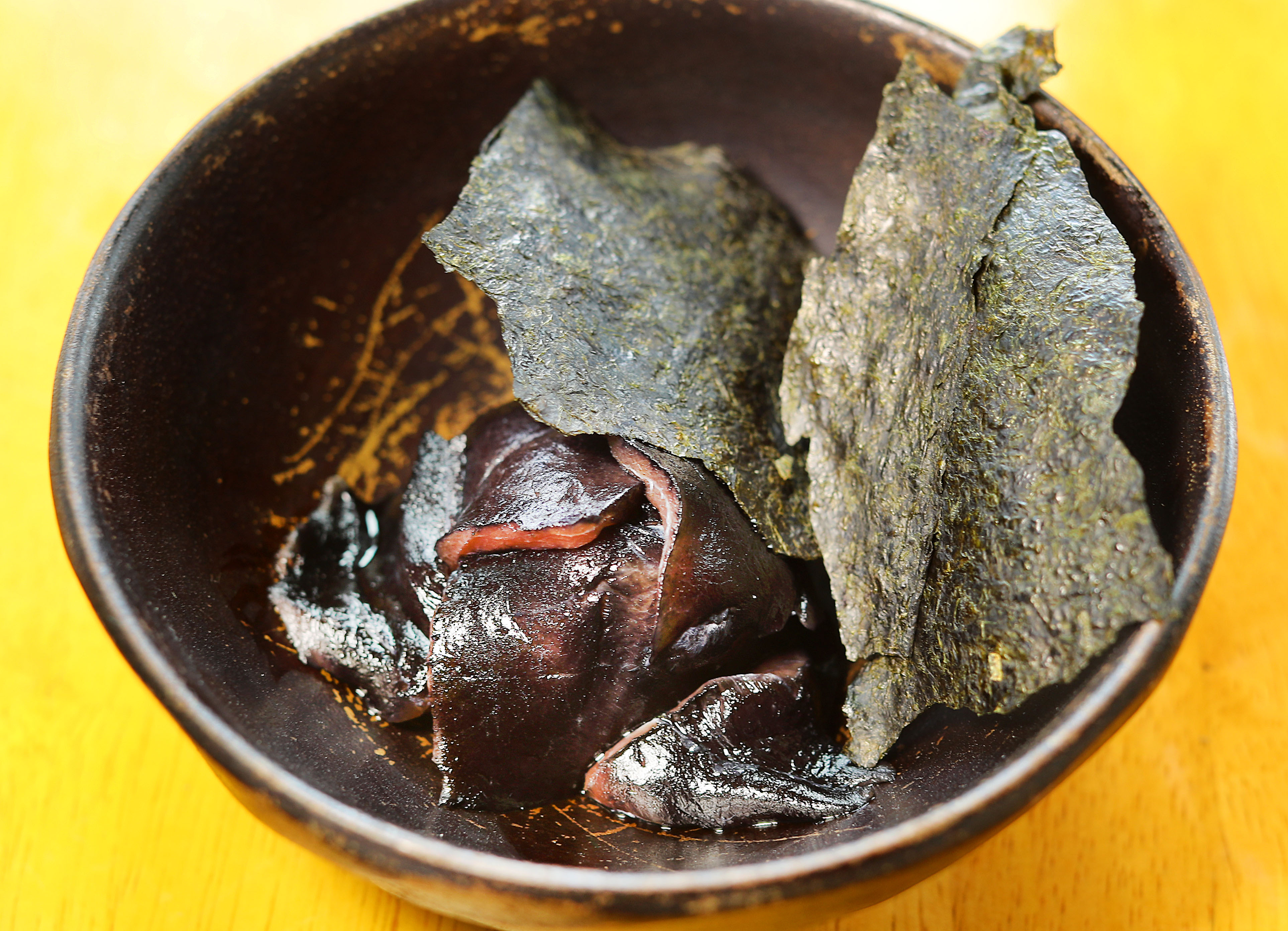 “Painting It Black” includes nori, cherry, tuna, and tuna blood.