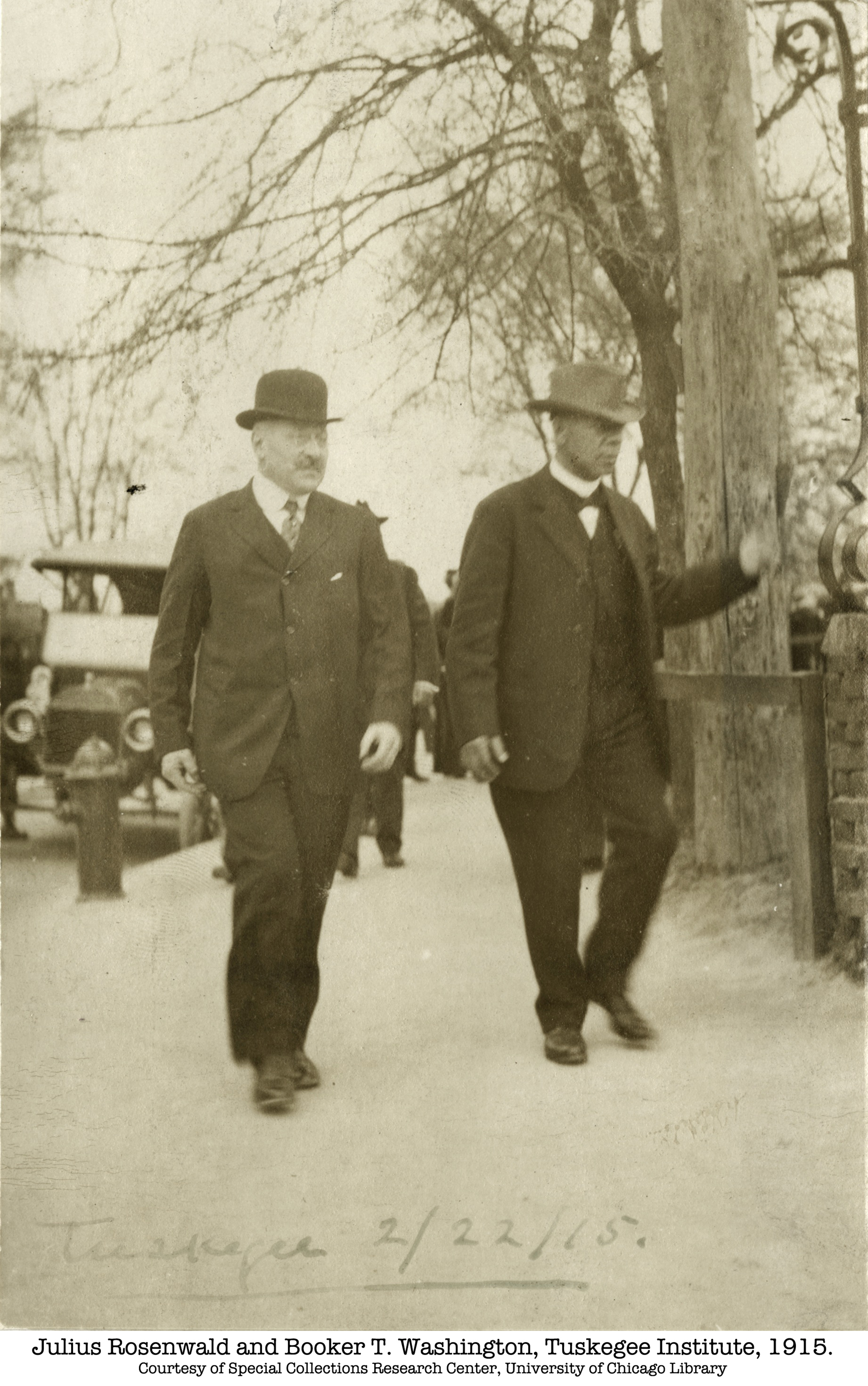 Julius Rosenwald (left) and Booker T. Washington at Tuskegee Institute