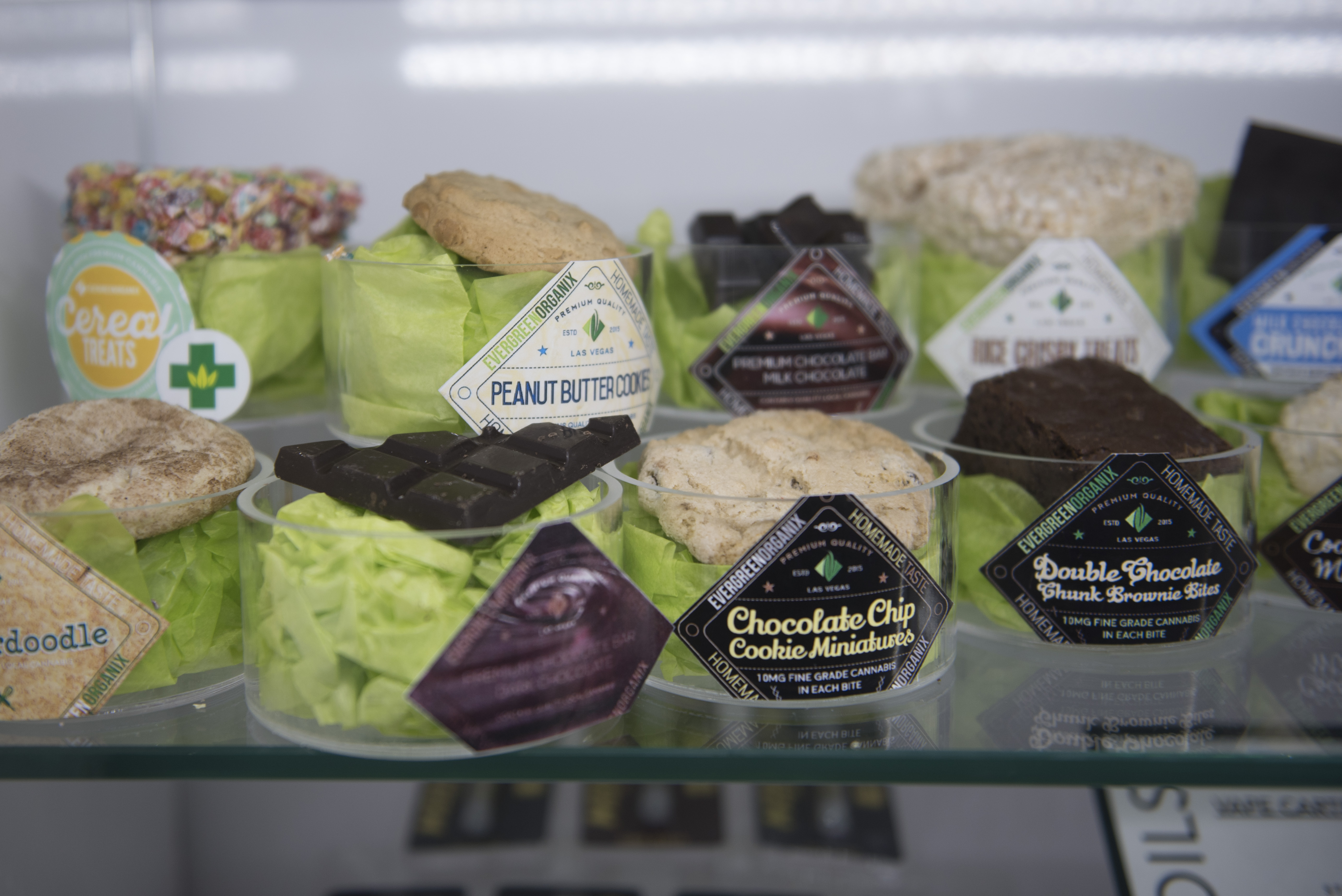 Marijuana edibles at Essence Cannabis Dispensary in Las Vegas.
