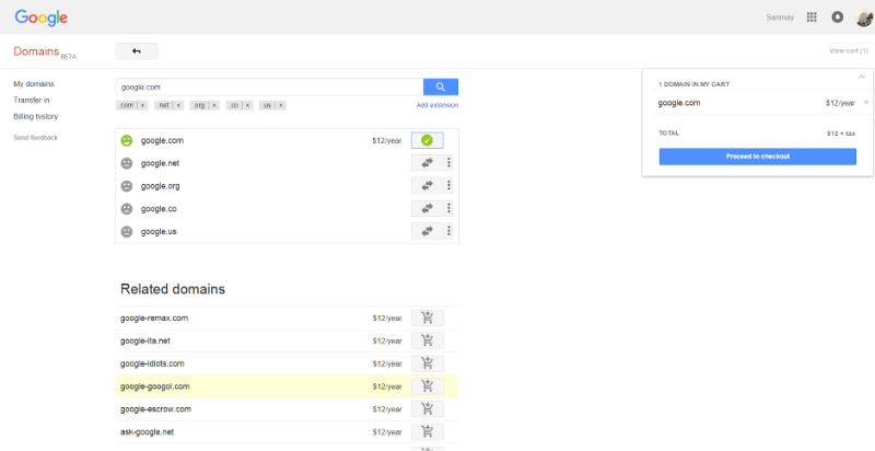 “I got the green smiley face,” said Sanmay Ved, referring to the icon that appears with unclaimed domains.