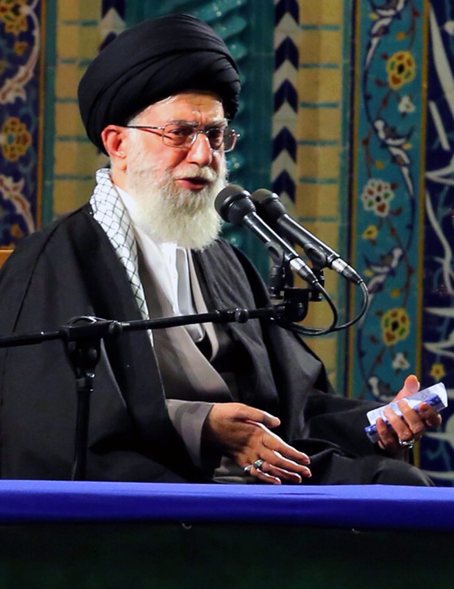 Ayatollah Ali Khamenei appeared at a ceremony in Tehran last week. His remarks on Israel stirred controversy.