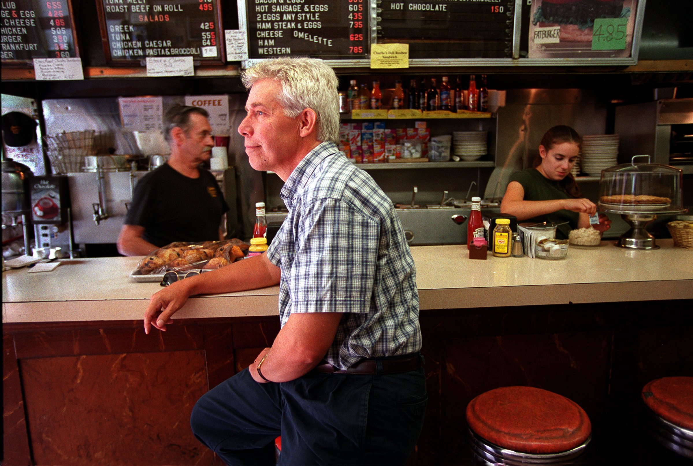 Dr. Green at Charlie's Sandwich Shoppe in 2001.
