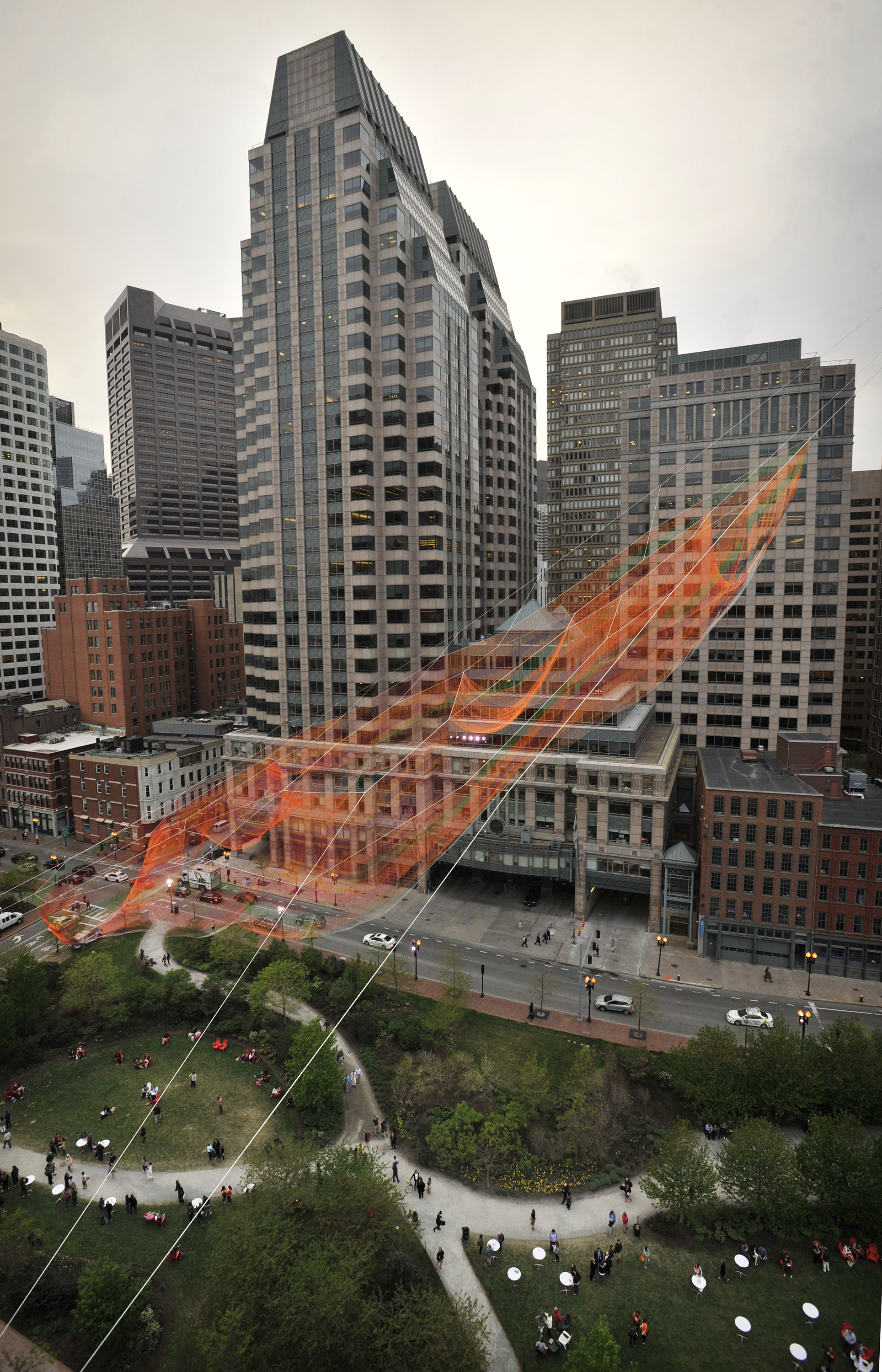 Janet Echelman’s aerial sculpture.