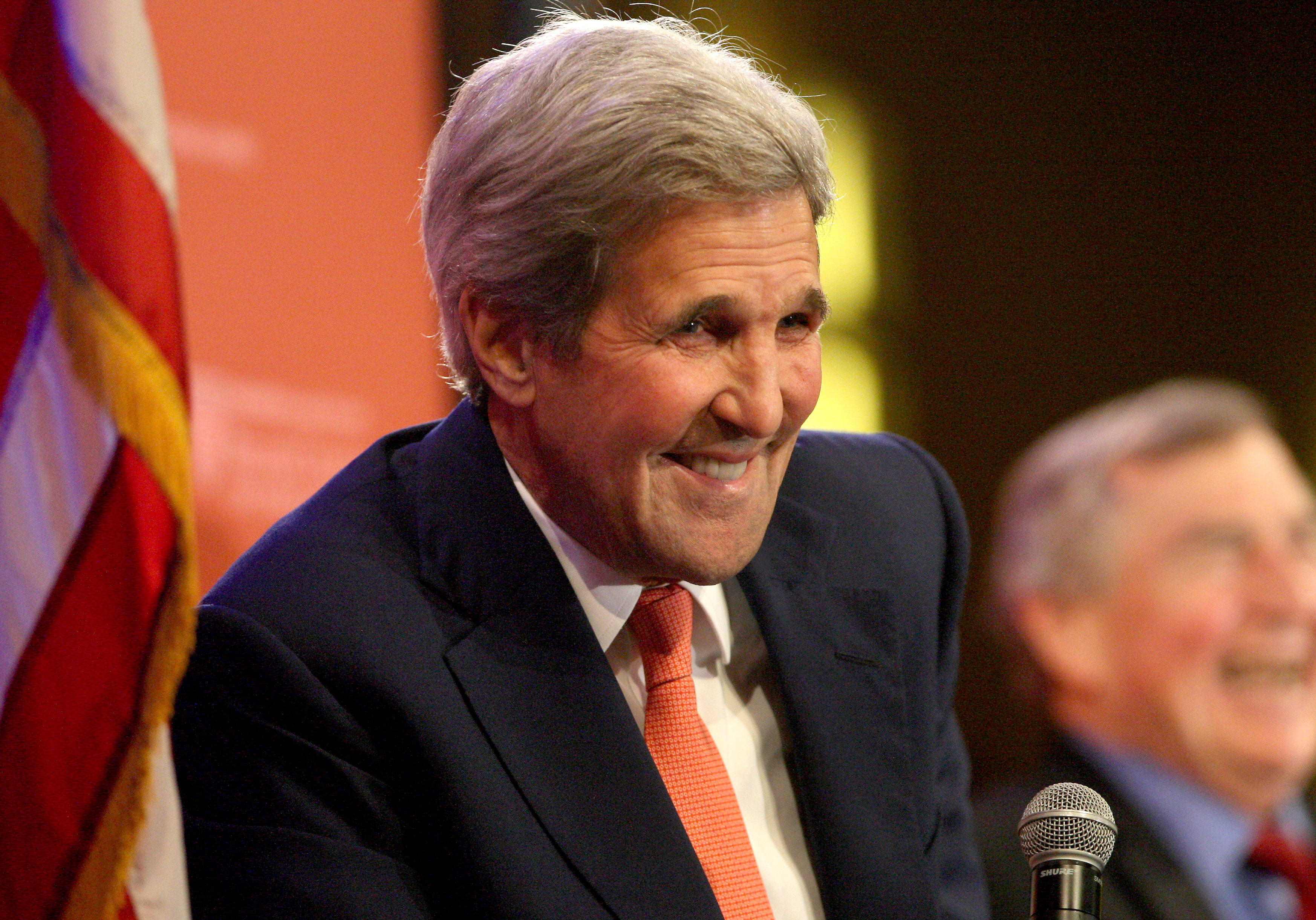 Kerry, during his appearance at the Charles Hotel.