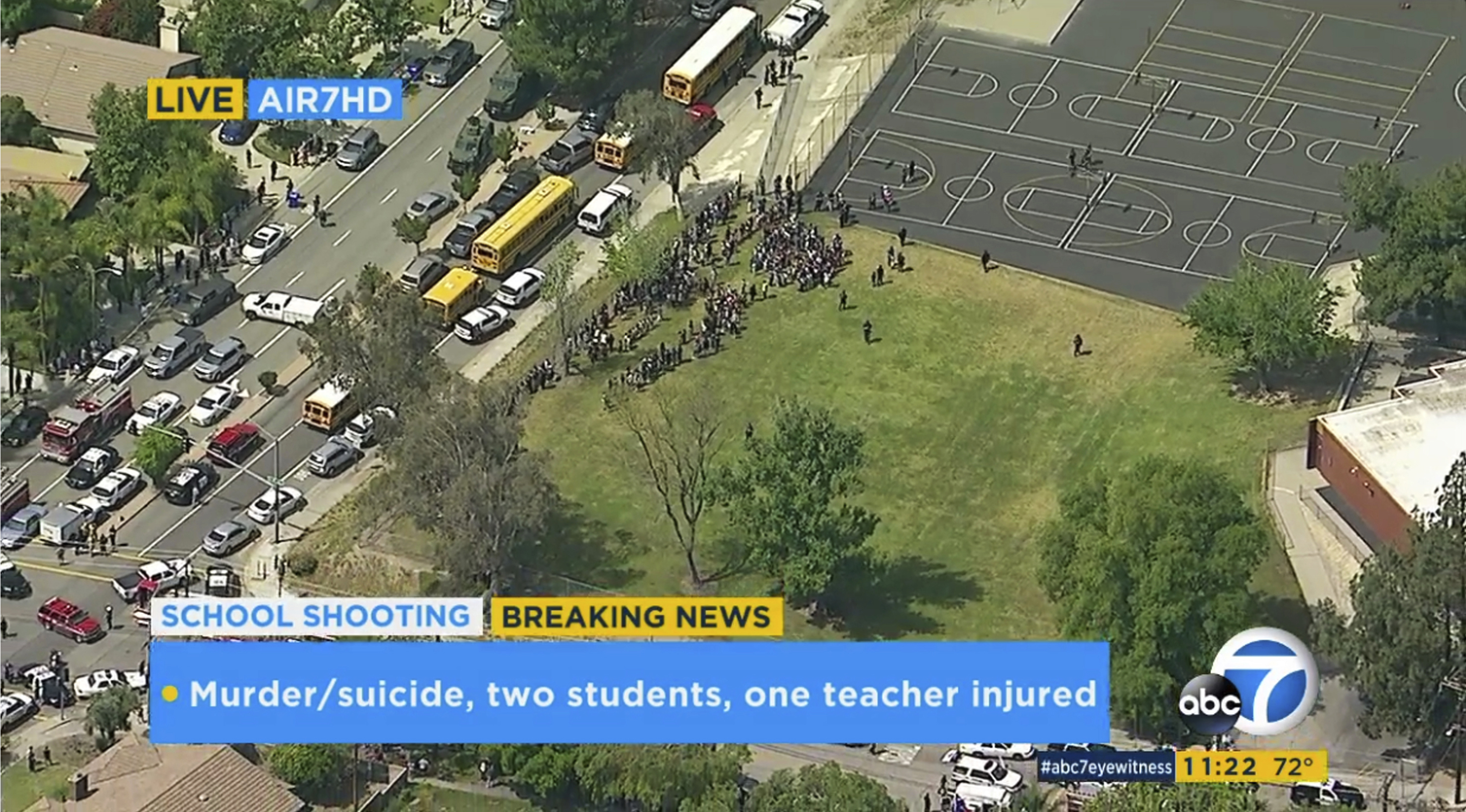 Faculty and students evacuated North Park School Elementary School.