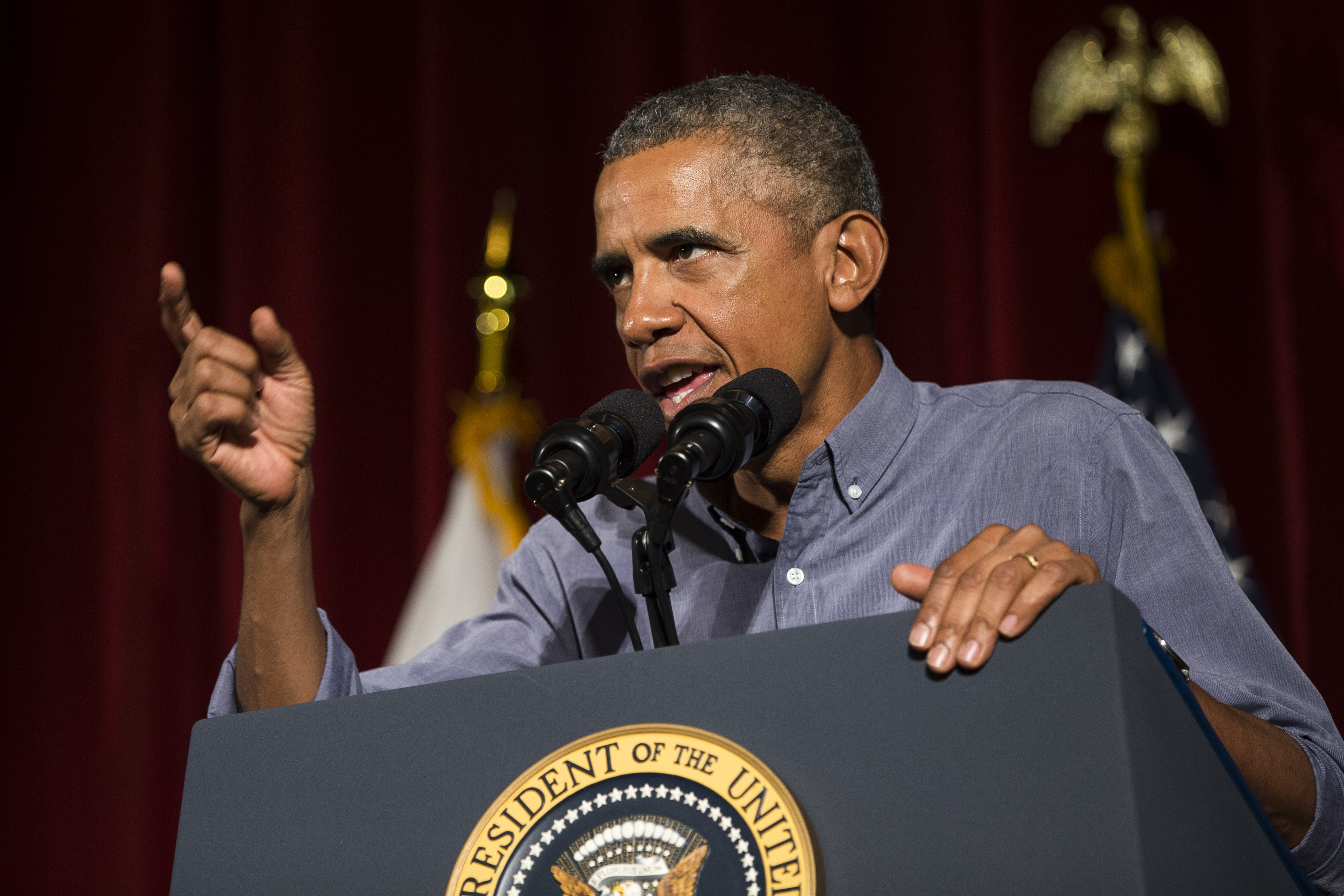 President Obama spoke Monday during the Labor Day breakfast.
