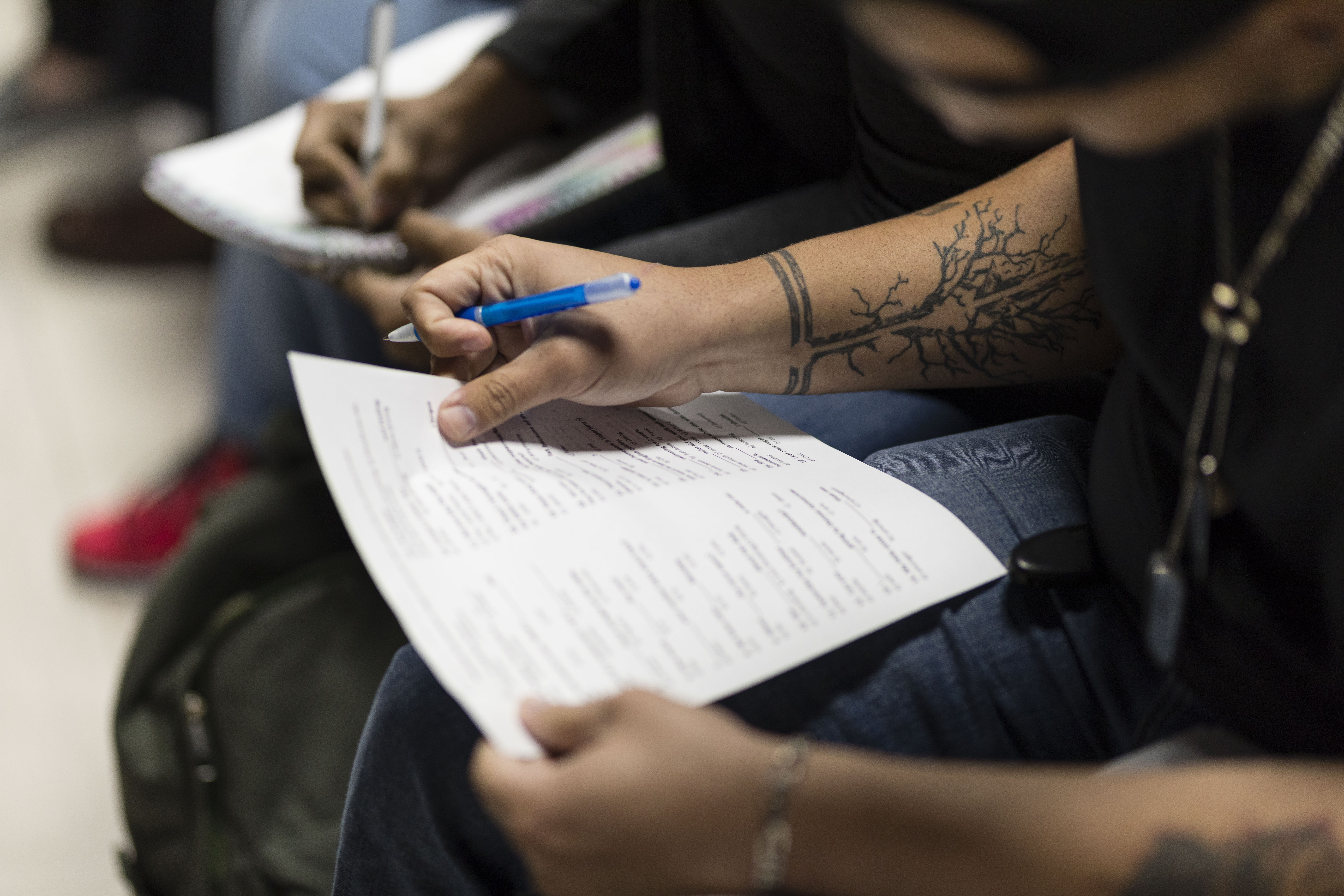 New attendees at the institute took a test to assess their English language proficiency.