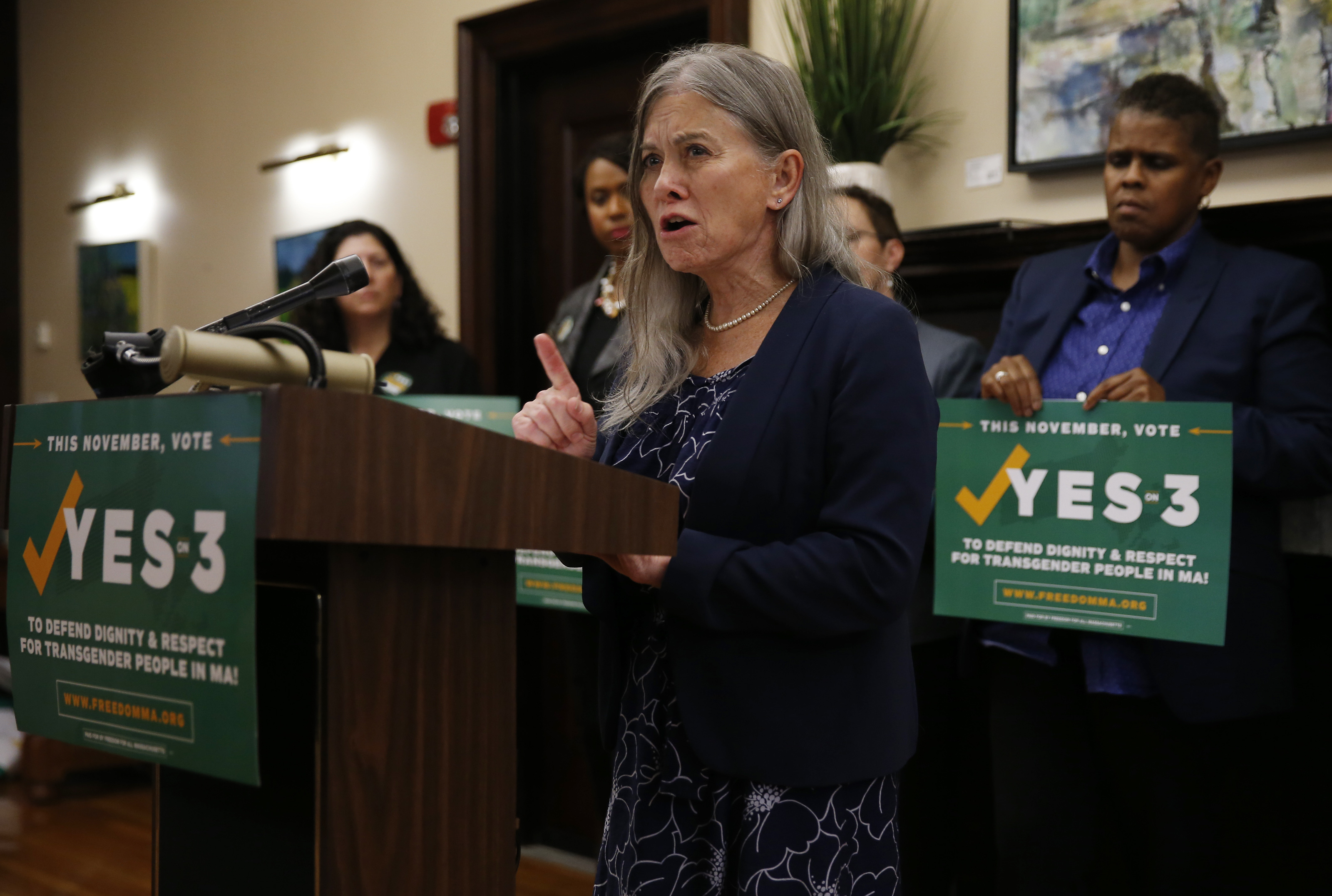 Sarah Schnorr, a transgender attorney, said repealing the law would prevent professionals like herself from participating fully in public life.