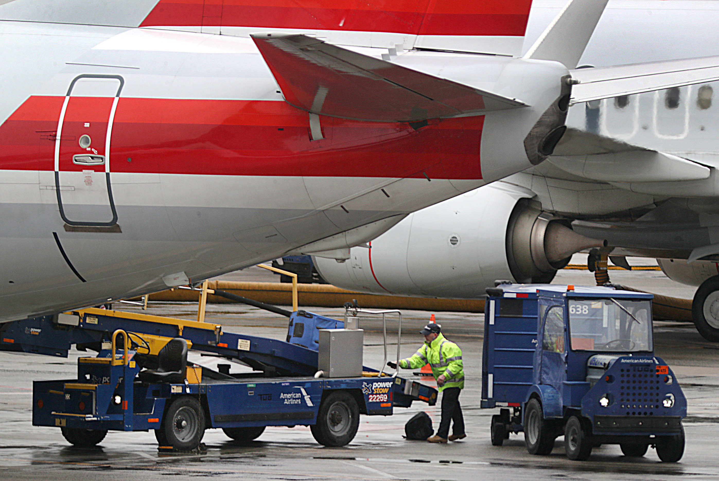Airline workers, baggage handlers and caterers at Logan Airport.
