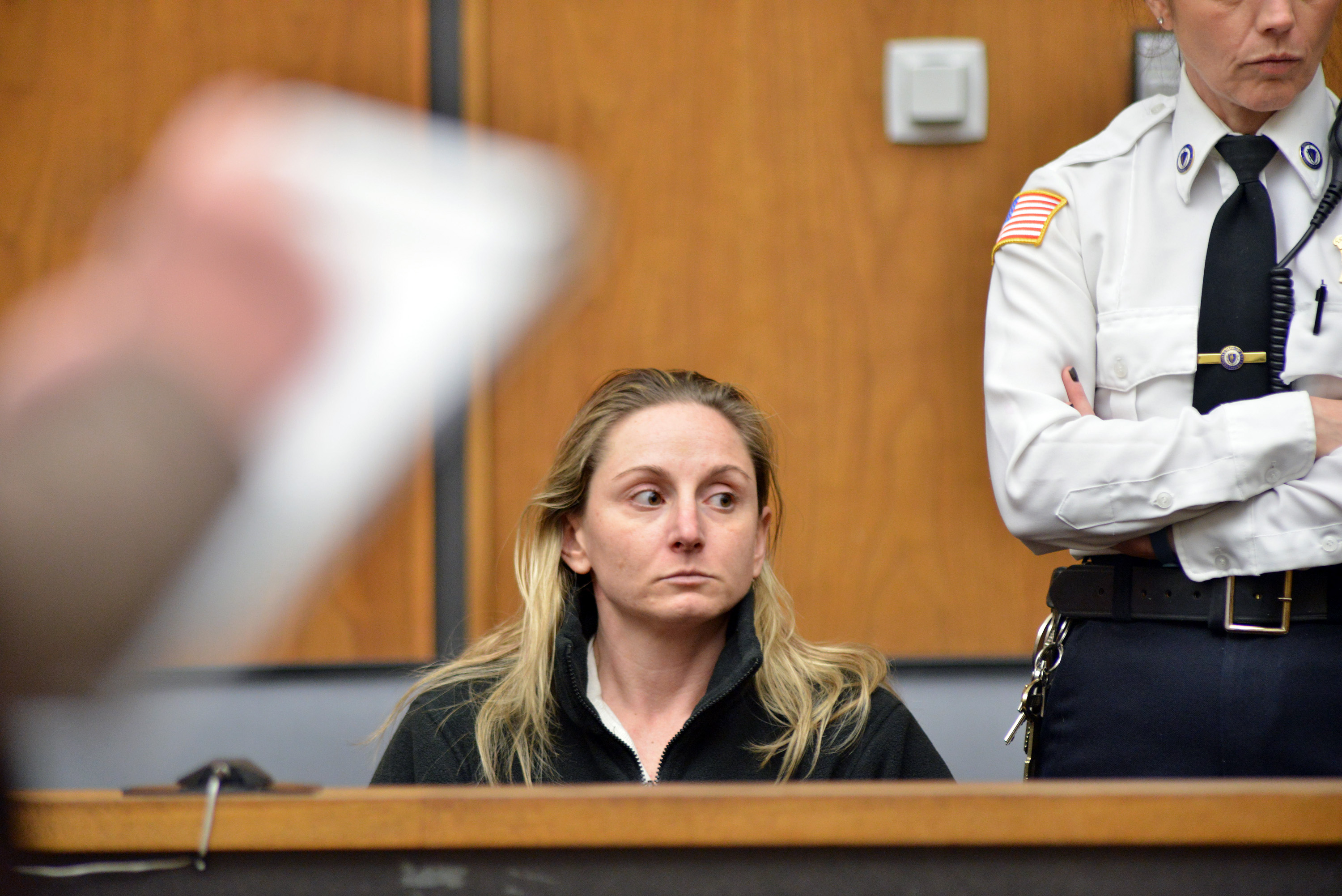 Jennifer Garvey appeared in Woburn District Court for a dangerousness hearing after a domestic dispute.