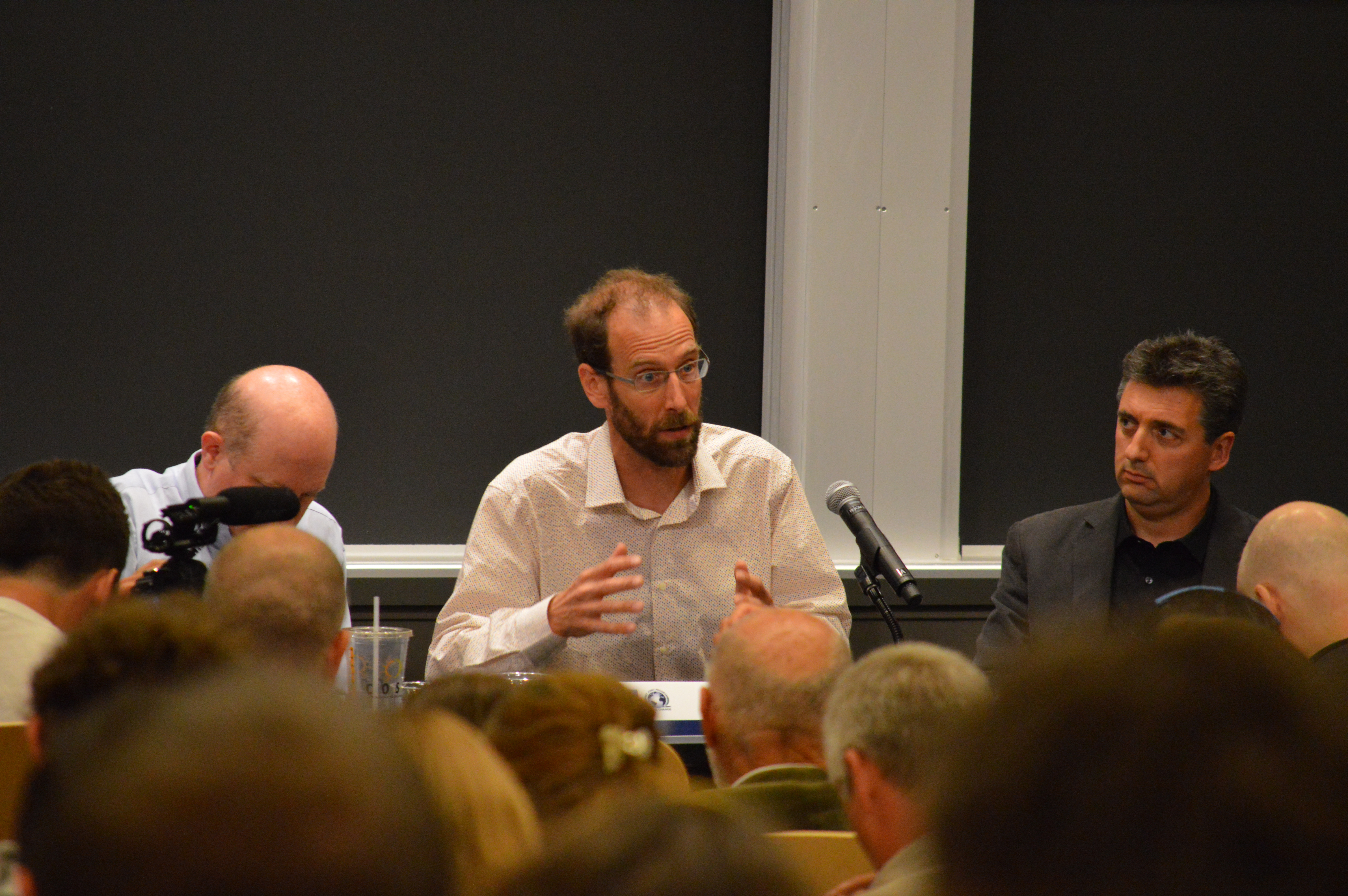 Keith participated in a geoengineering forum at MIT in August; he is pictured with Stephen Gardiner, a philosopher at the University of Washington.