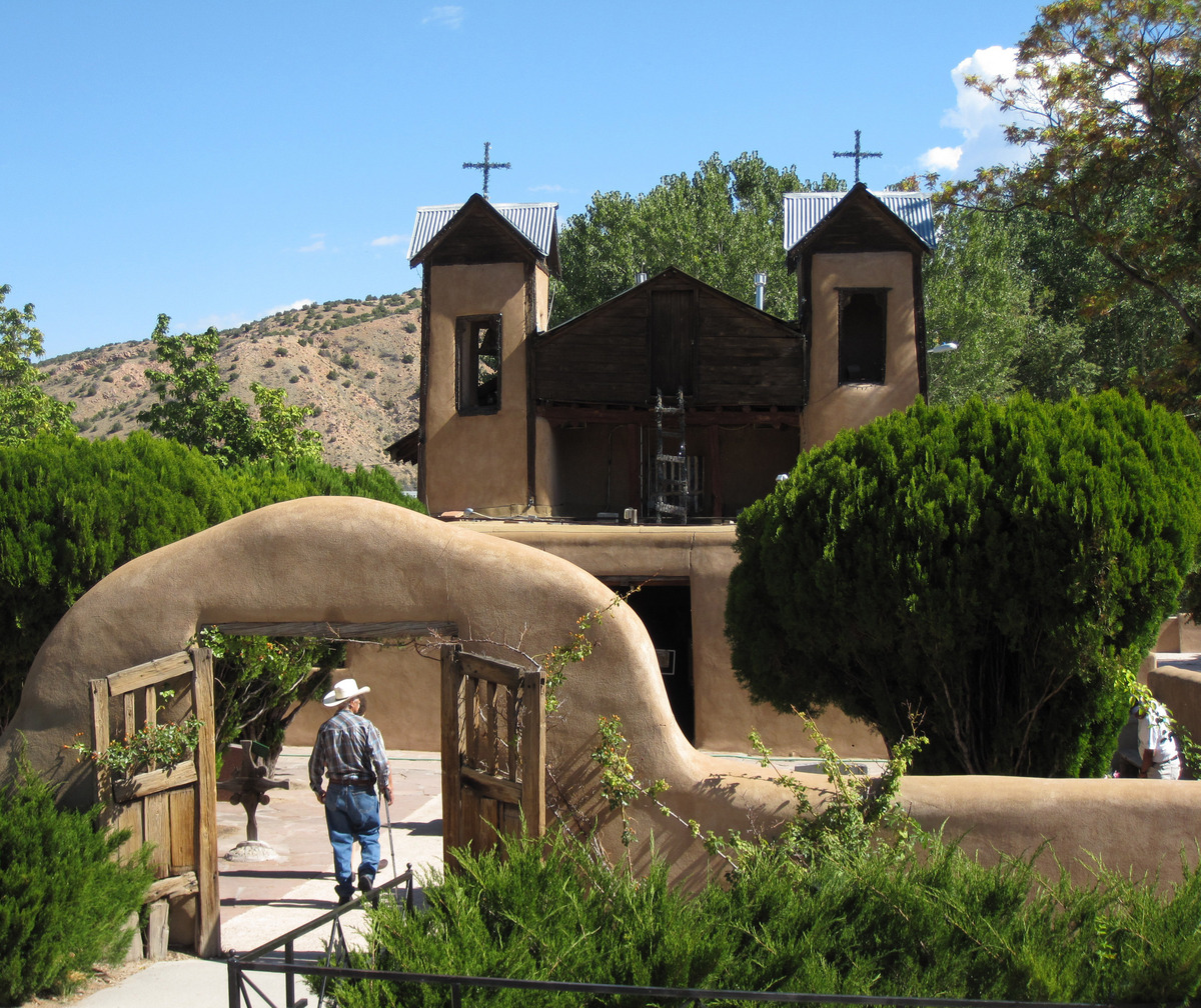 On the drive to Taos, through scenic countryside, Santuario de Chimayo is in a tiny village about 30 minutes north of Santa Fe.