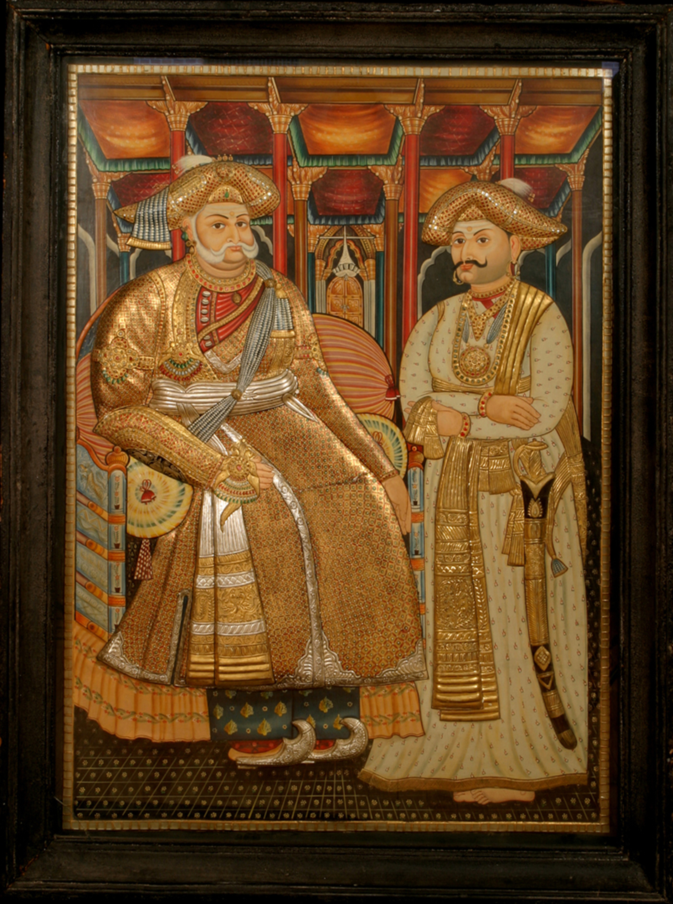 “Maharaja Serfoji II of Tanjavur and his son Shivaji II,” an Indian painting from the mid-19th century in the Peabody Essex Museum collection.